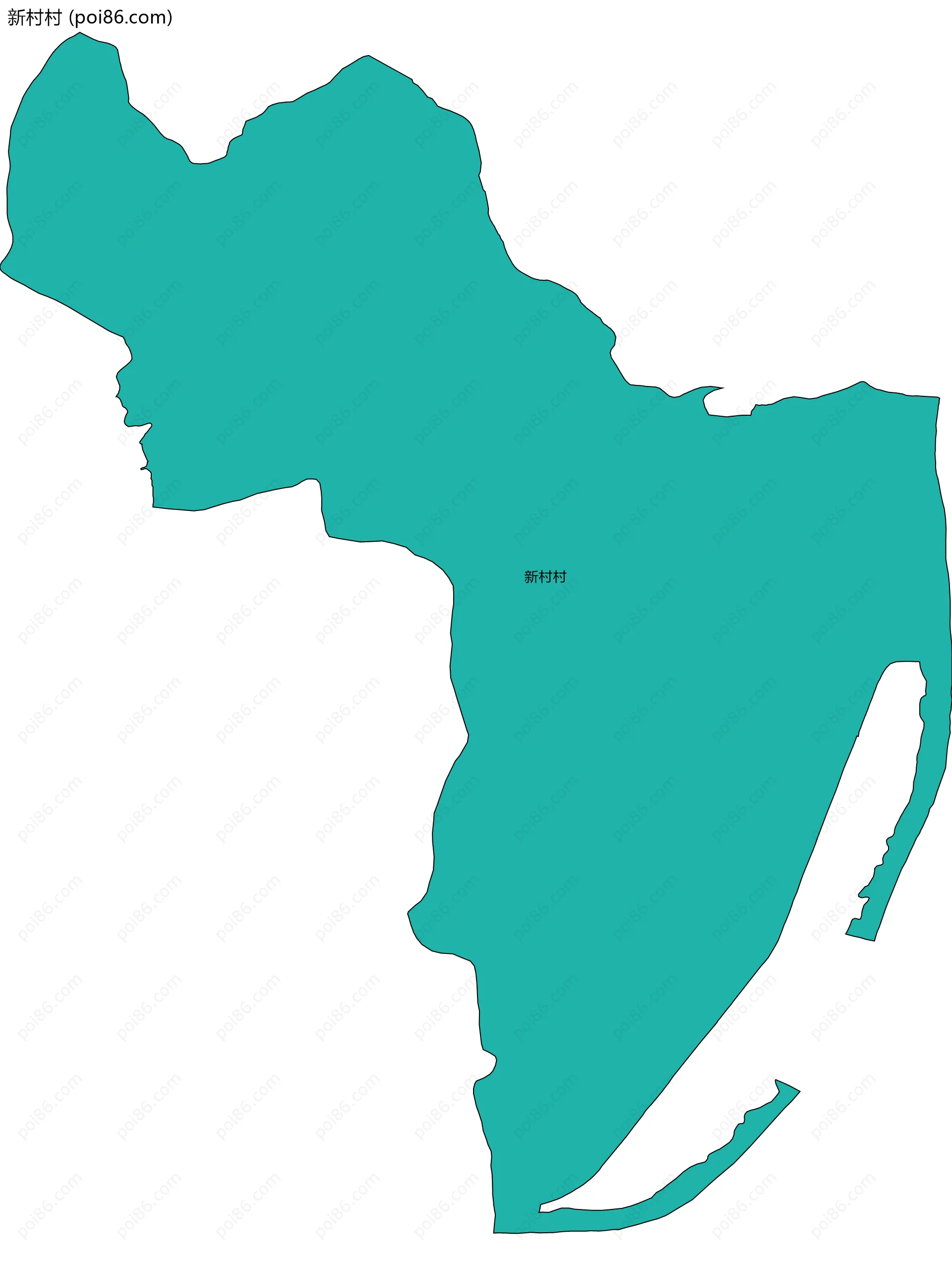 新村村边界地图