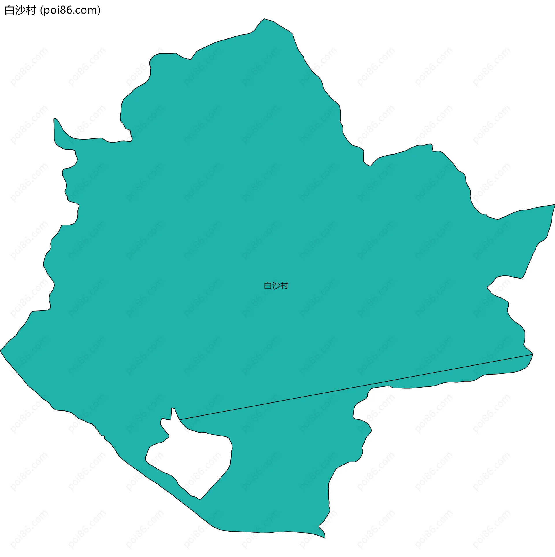 白沙村边界地图