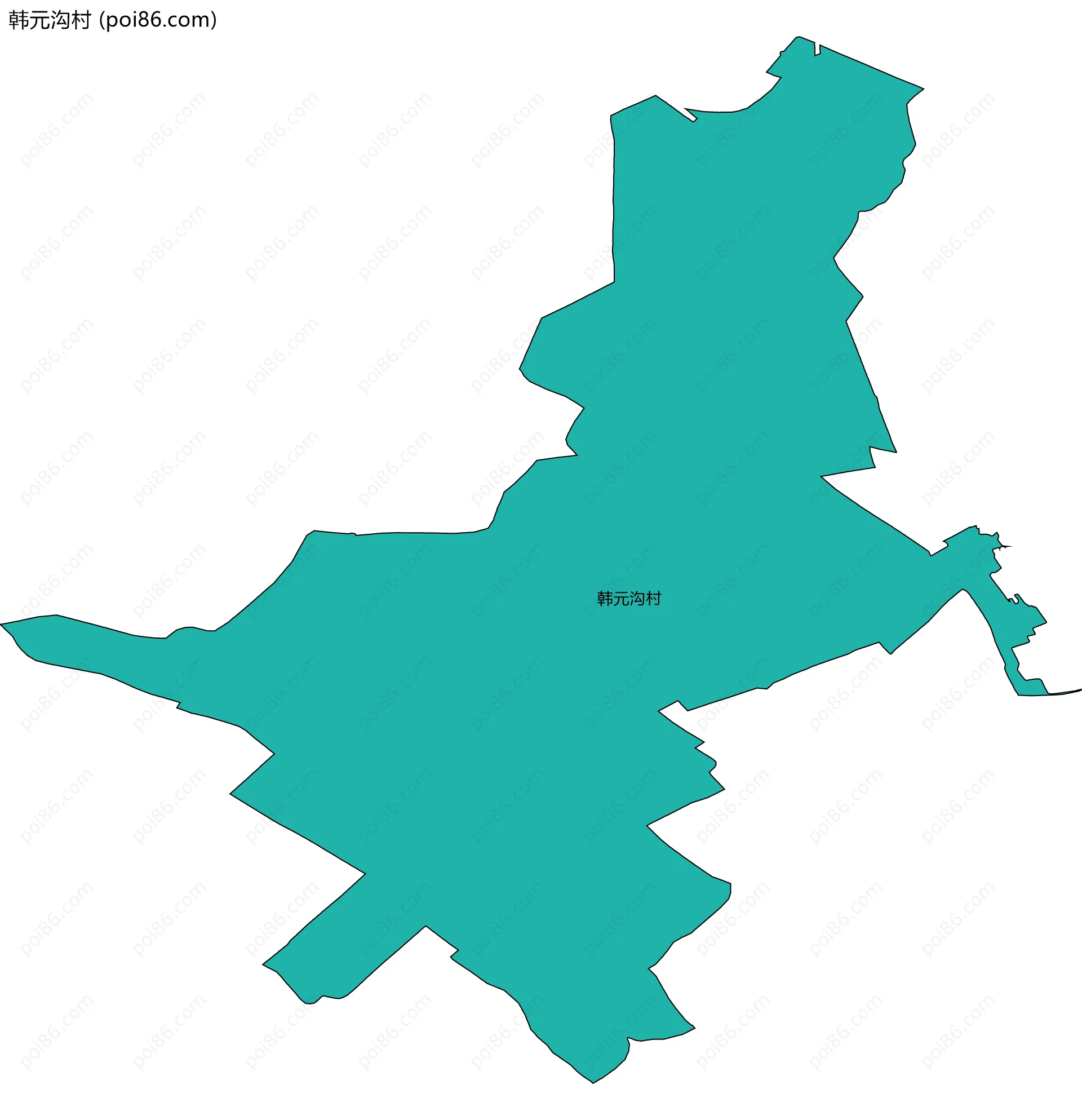韩元沟村边界地图