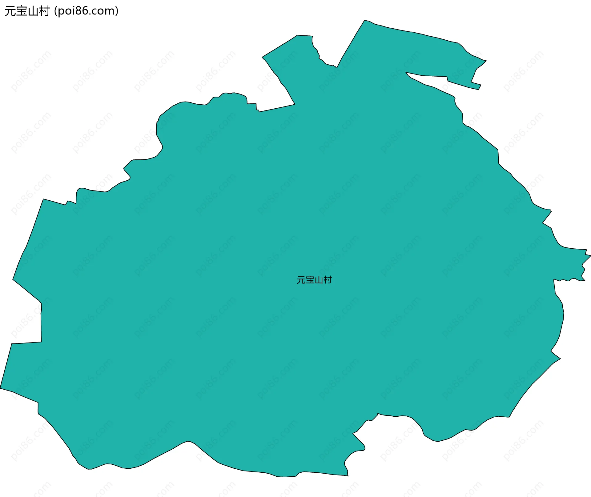 元宝山村边界地图
