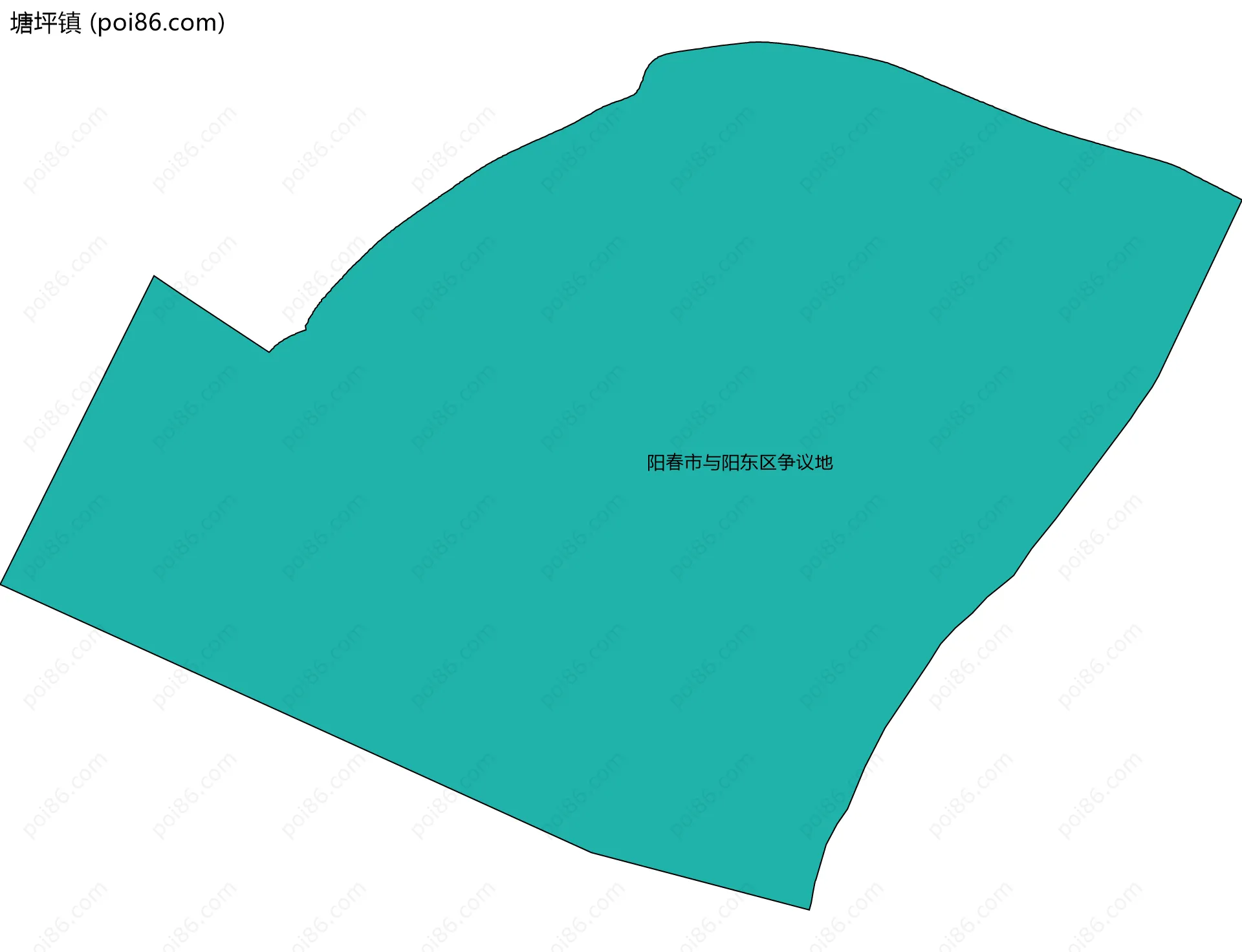 塘坪镇边界地图(五级行政区划)
