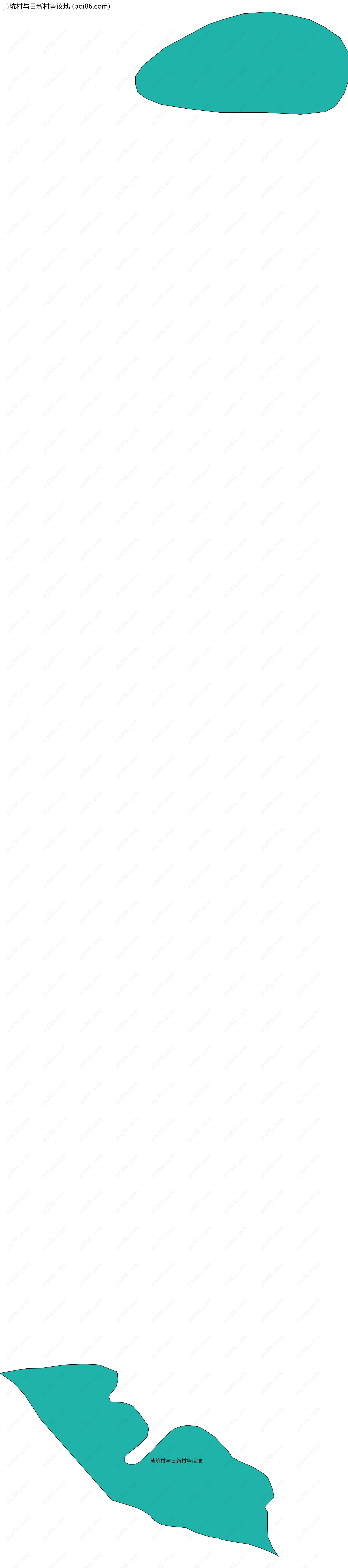 黄坑村与日新村争议地边界地图