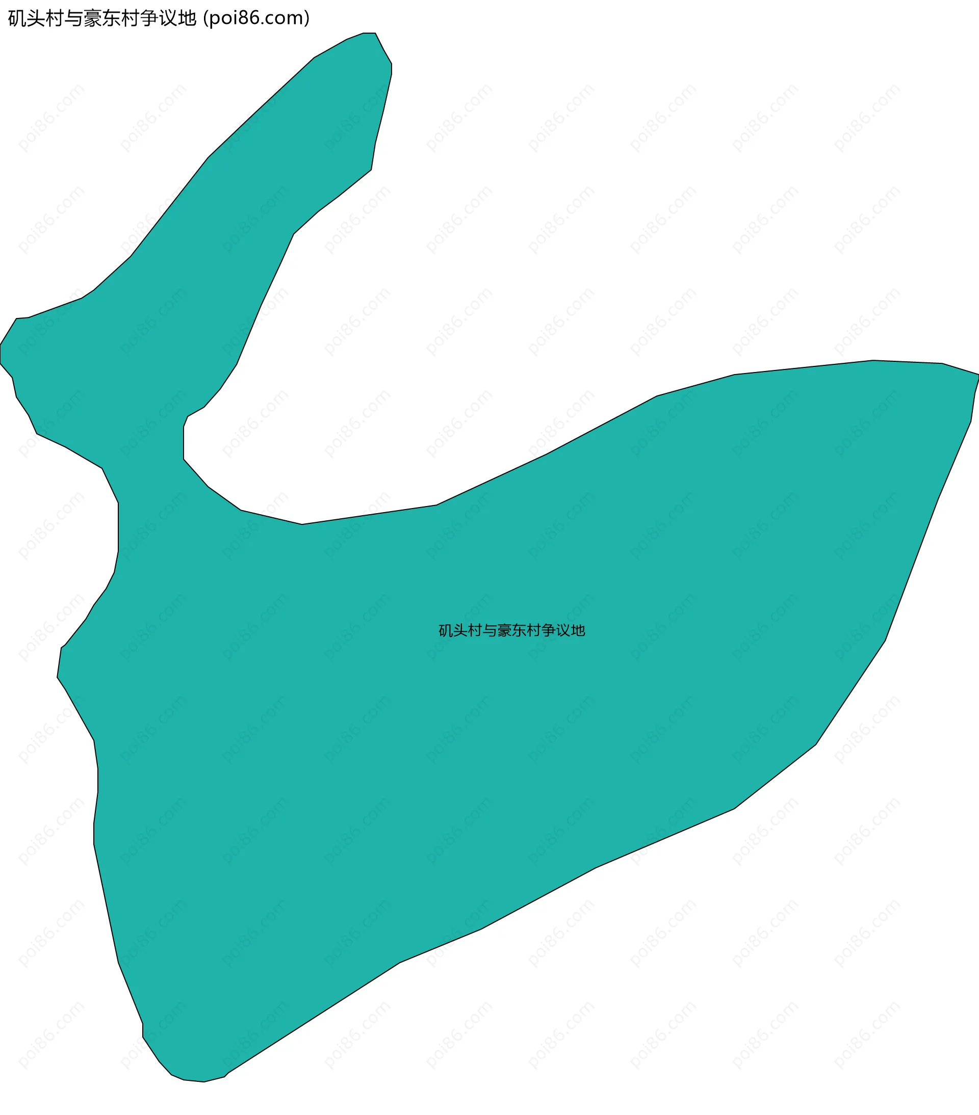 矶头村与豪东村争议地边界地图