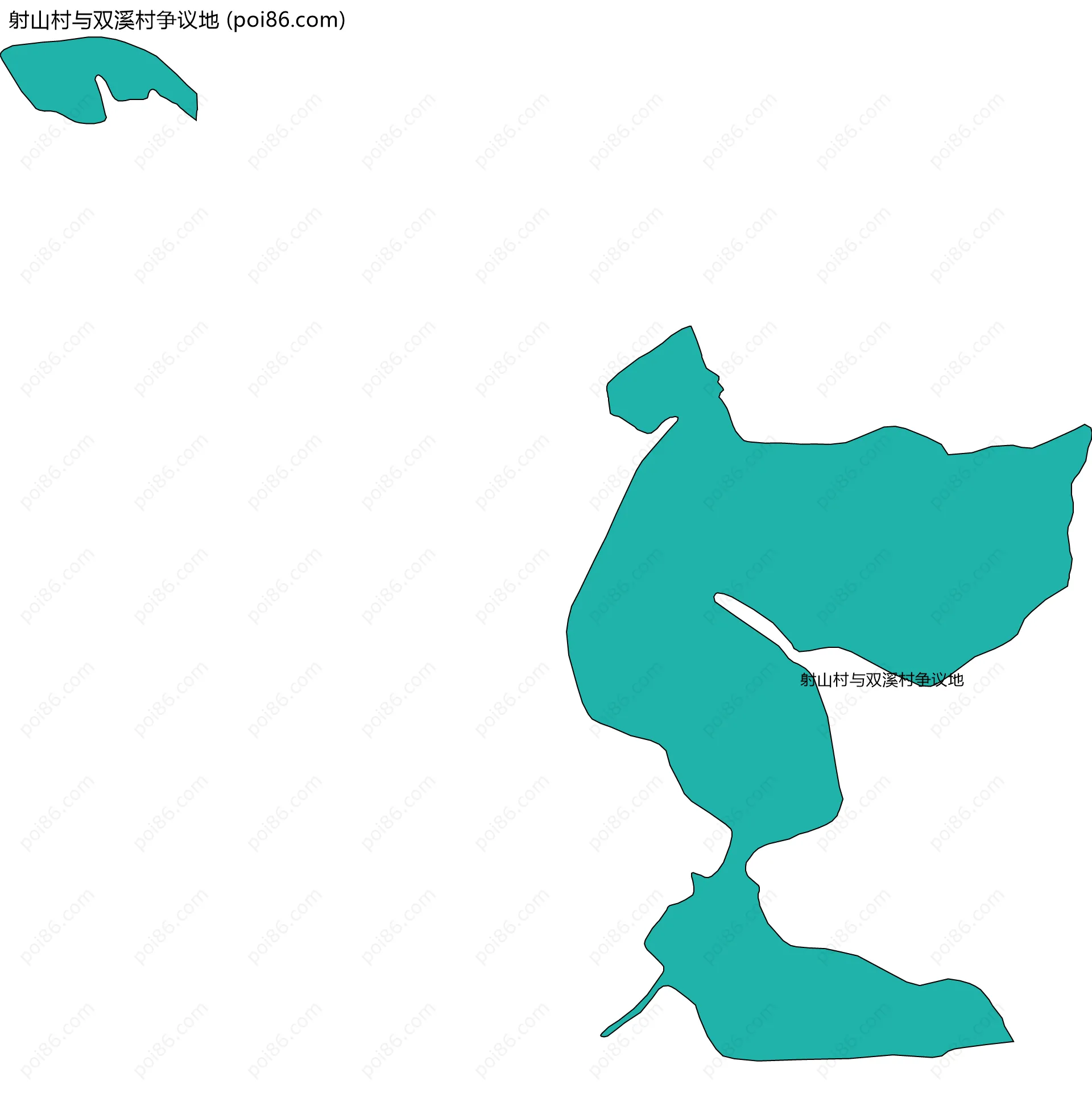 射山村与双溪村争议地边界地图