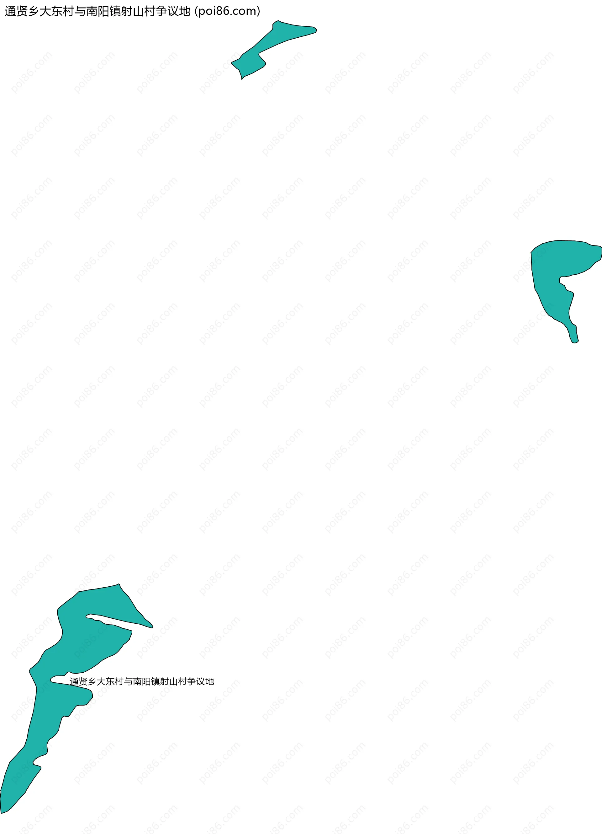 通贤乡大东村与南阳镇射山村争议地边界地图