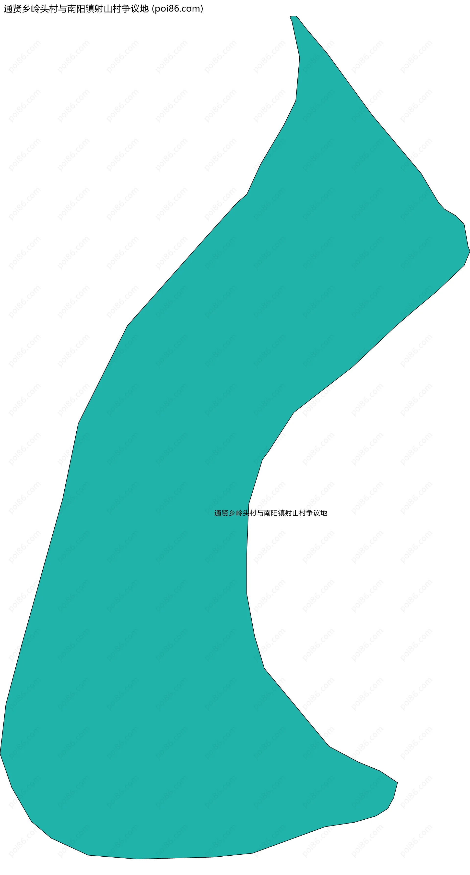 通贤乡岭头村与南阳镇射山村争议地边界地图