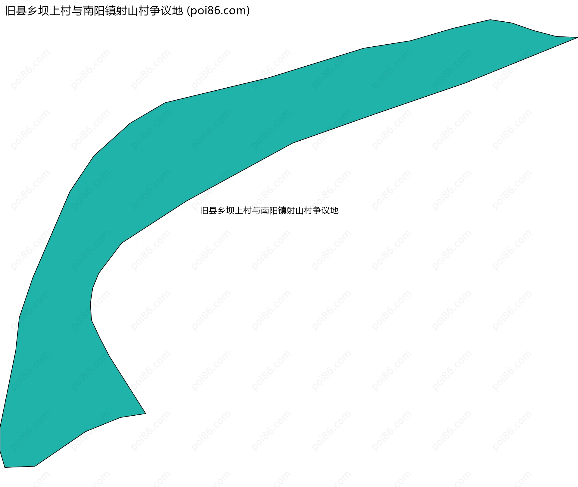 旧县乡坝上村与南阳镇射山村争议地边界地图