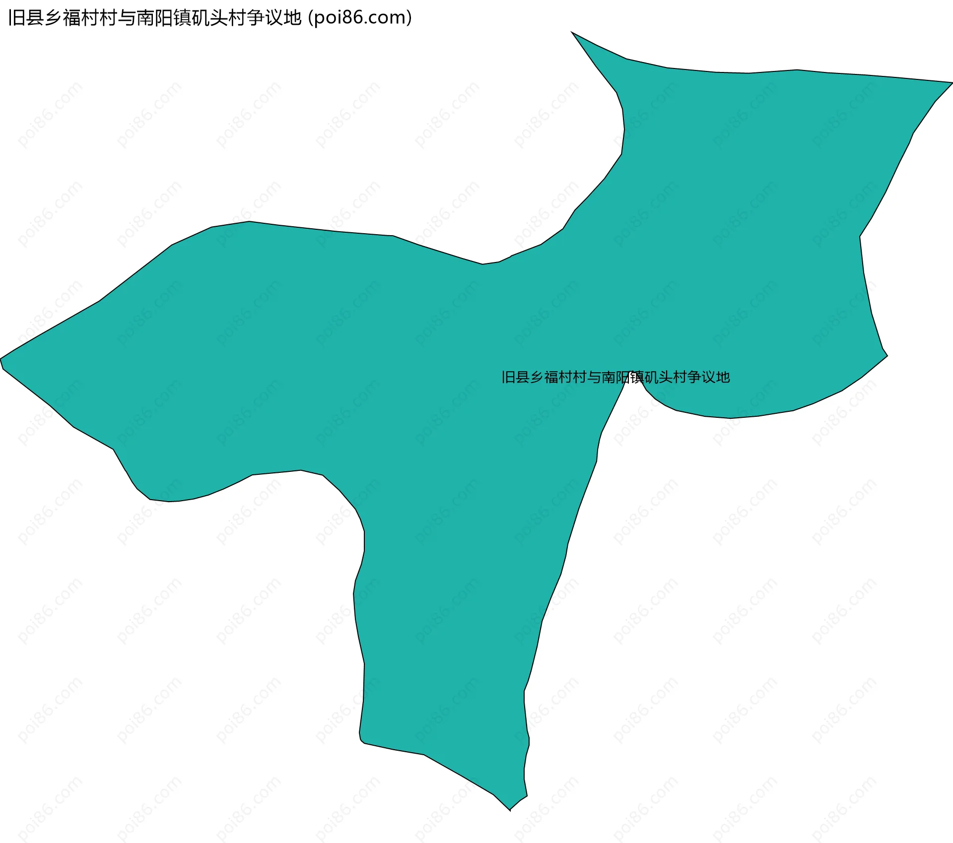 旧县乡福村村与南阳镇矶头村争议地边界地图