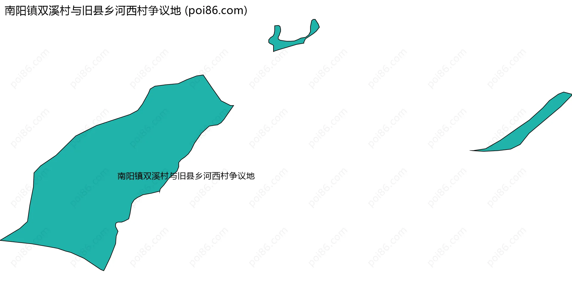 南阳镇双溪村与旧县乡河西村争议地边界地图