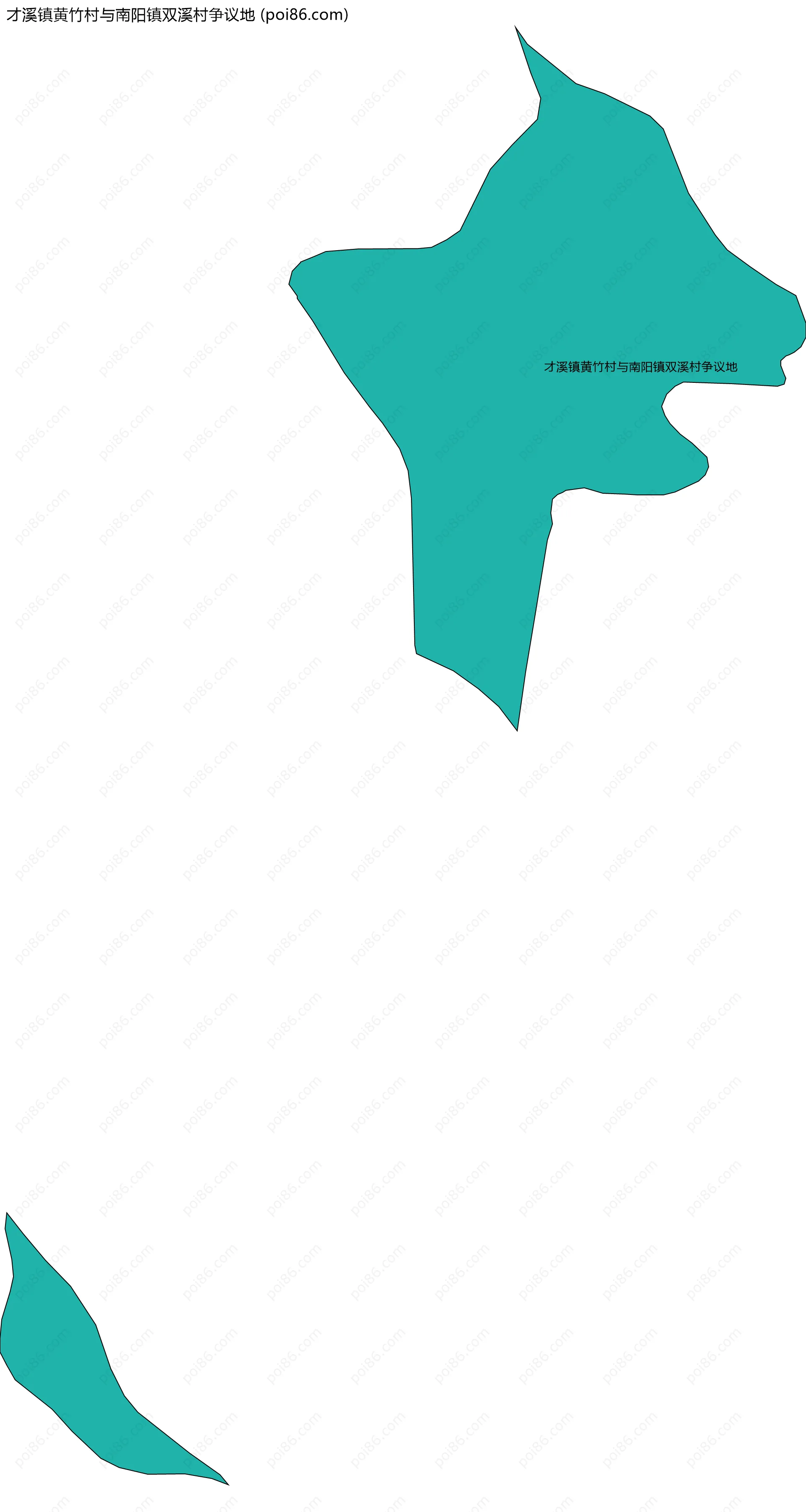 才溪镇黄竹村与南阳镇双溪村争议地边界地图