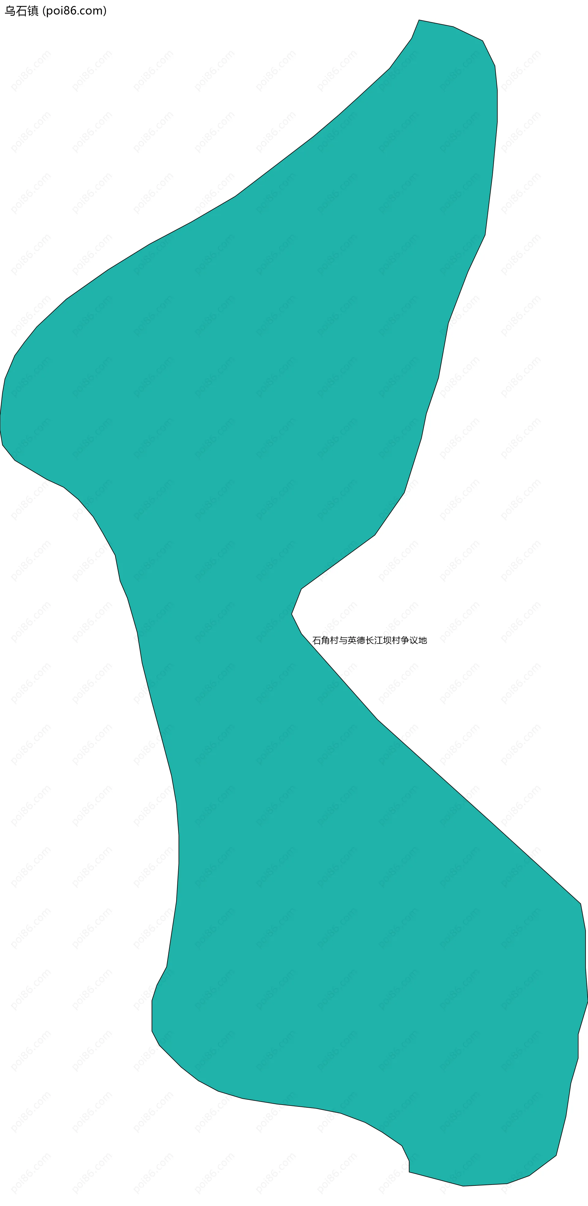 乌石镇边界地图(五级行政区划)