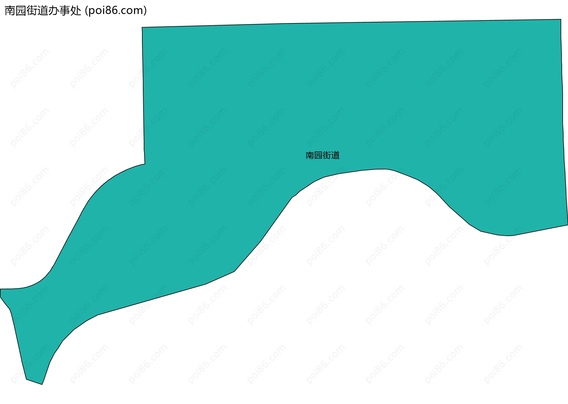 南园街道办事处边界地图(五级行政区划)