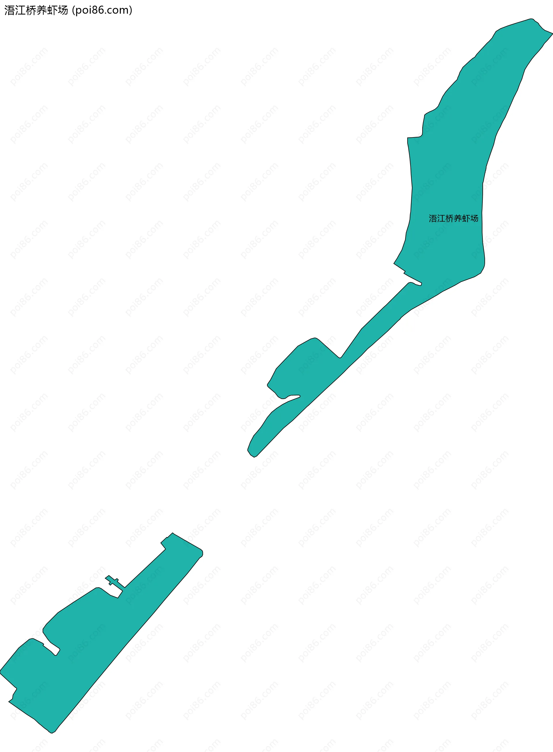浯江桥养虾场边界地图(五级行政区划)