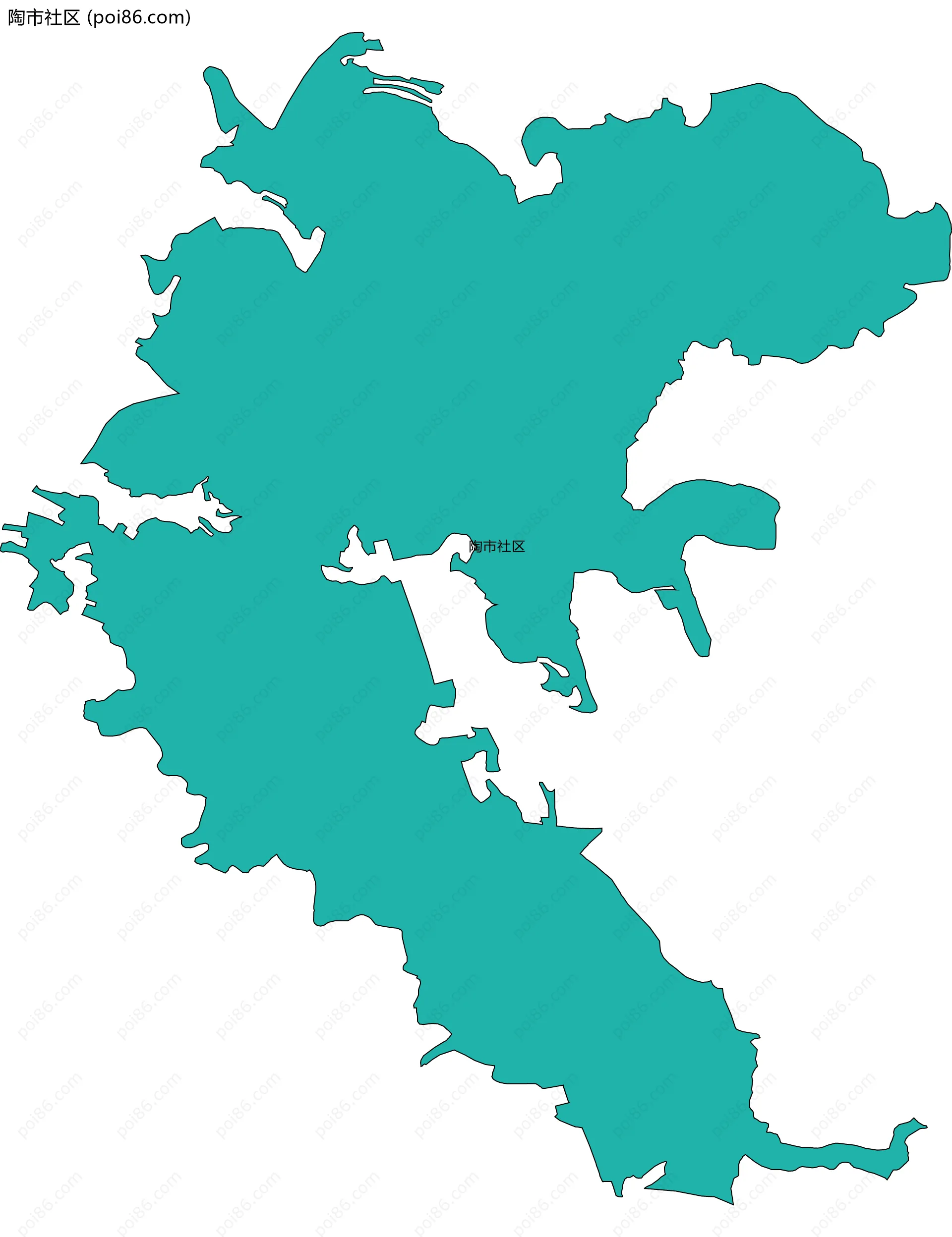 陶市社区边界地图