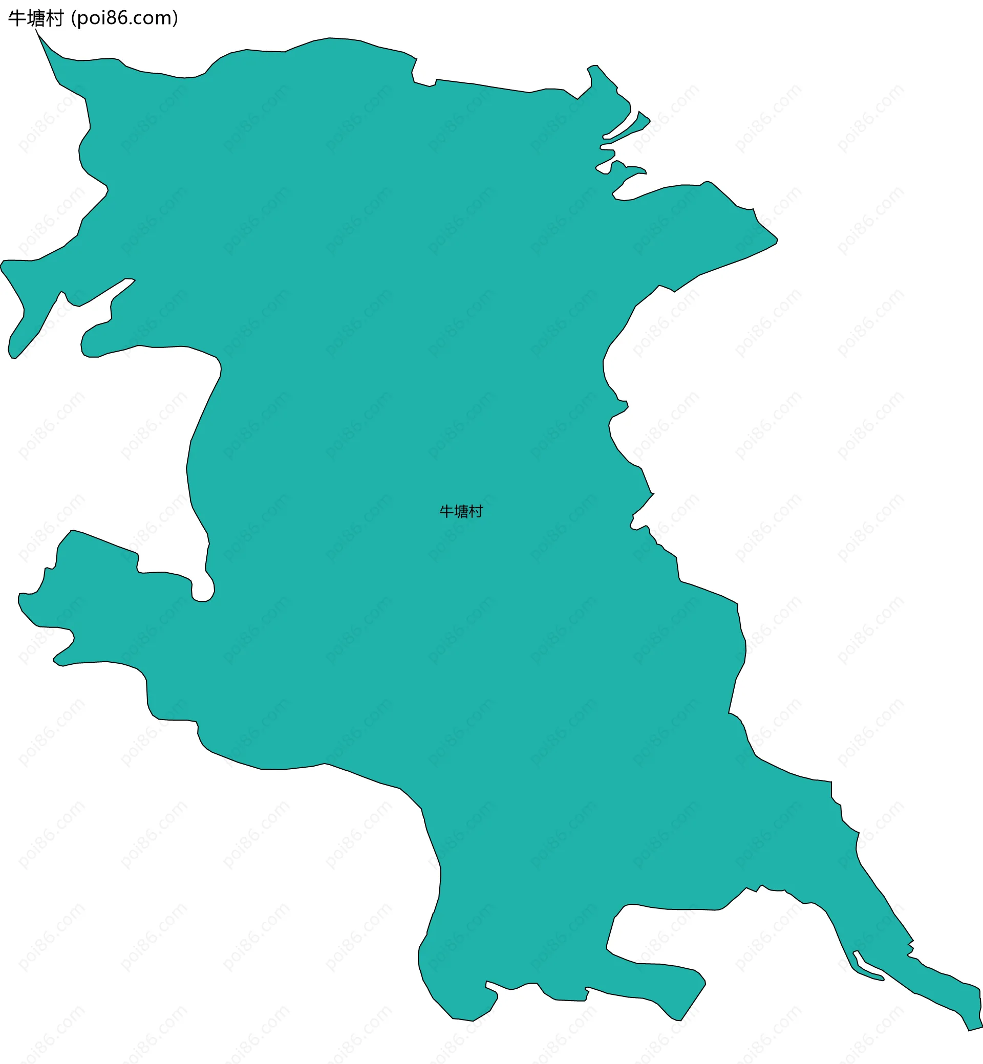 牛塘村边界地图