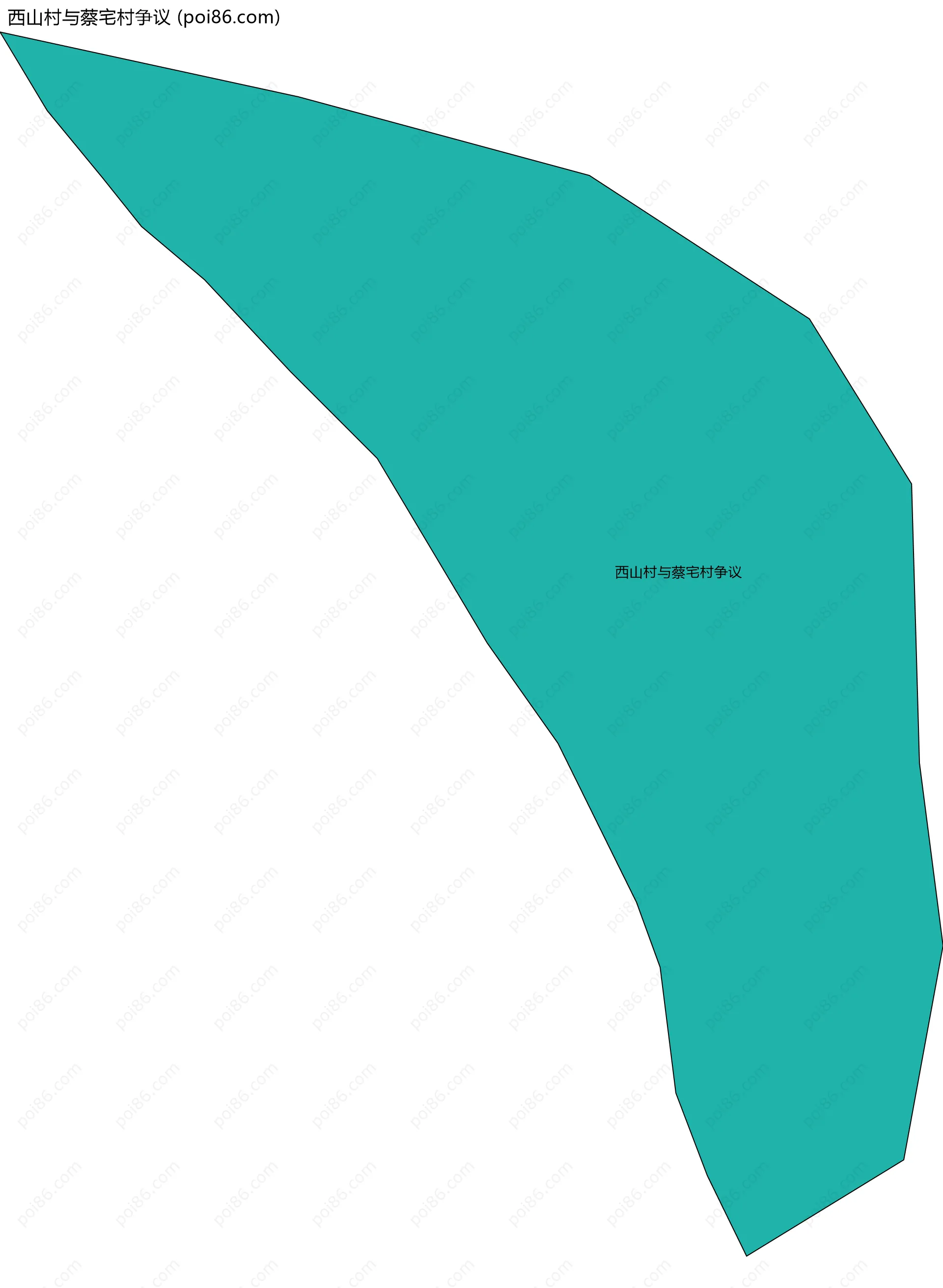 西山村与蔡宅村争议边界地图