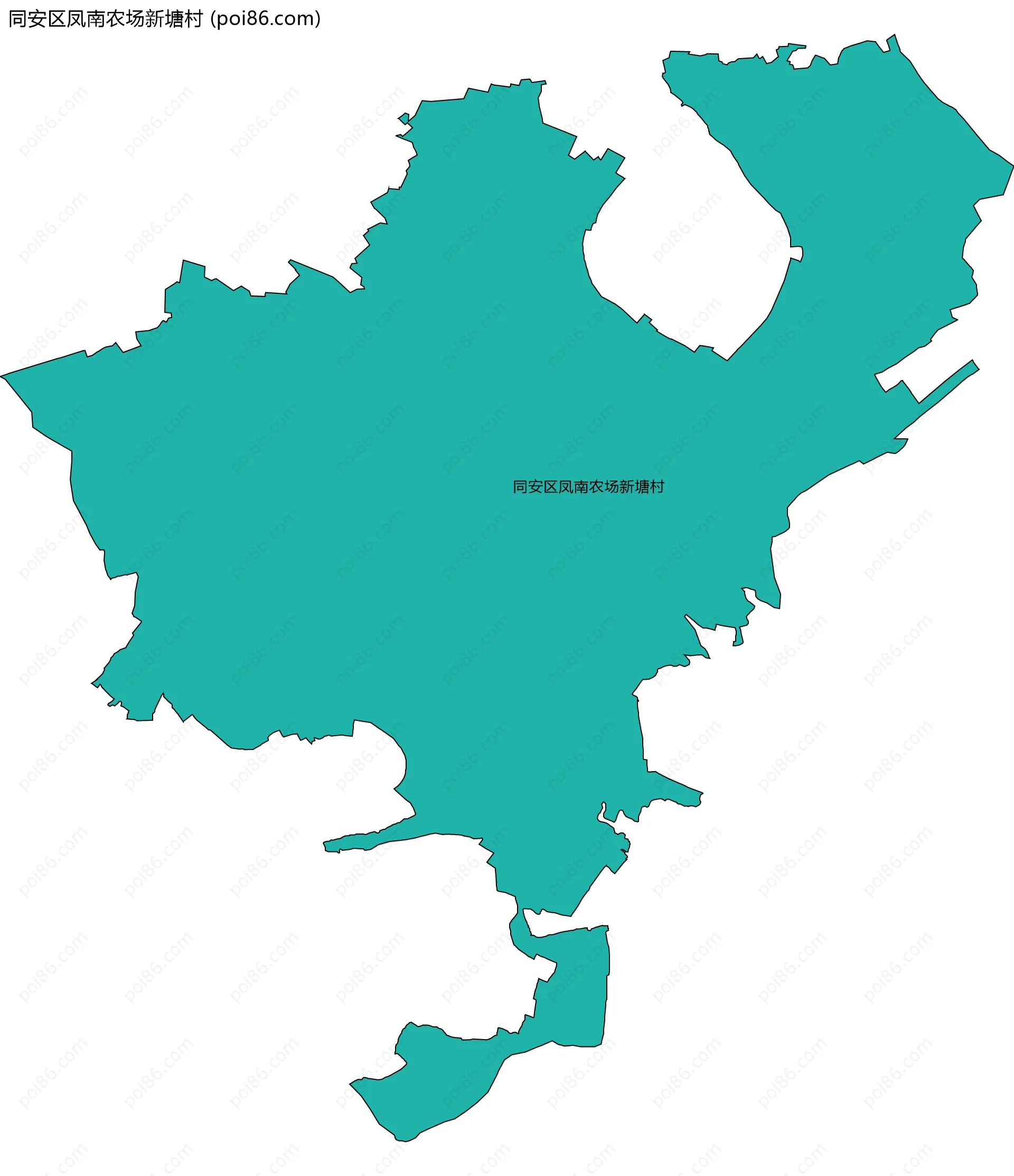 同安区凤南农场新塘村边界地图