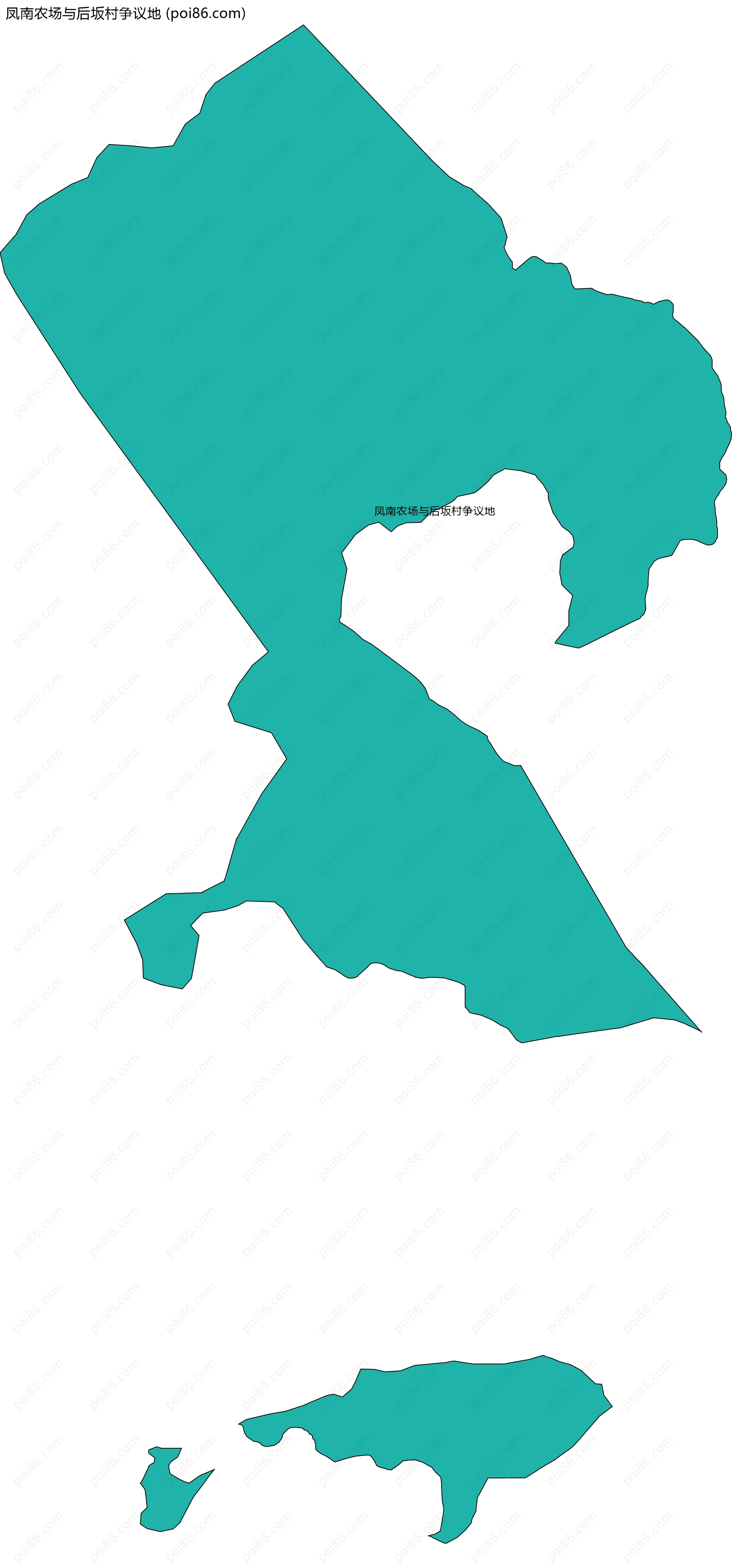 凤南农场与后坂村争议地边界地图