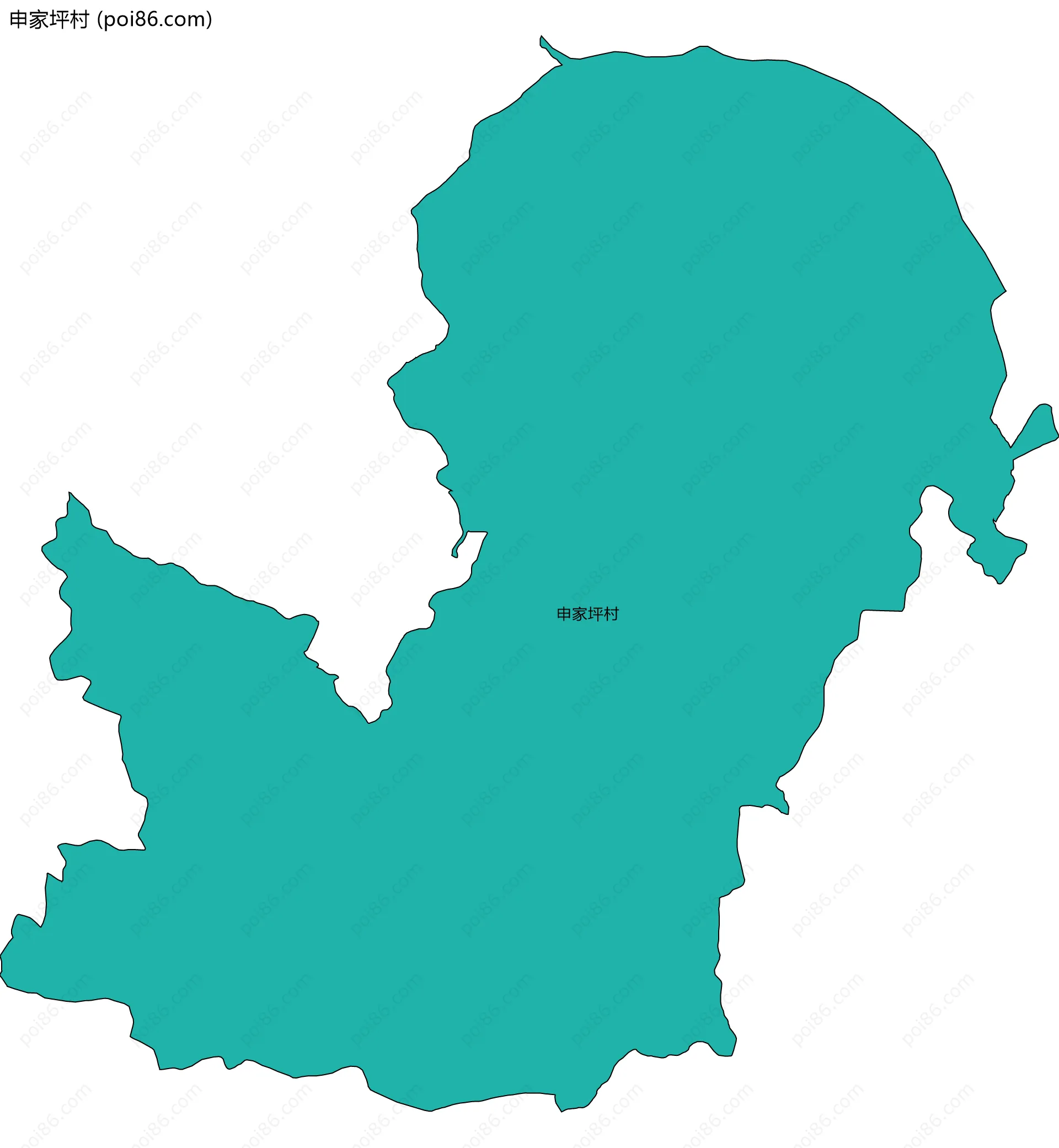 申家坪村边界地图