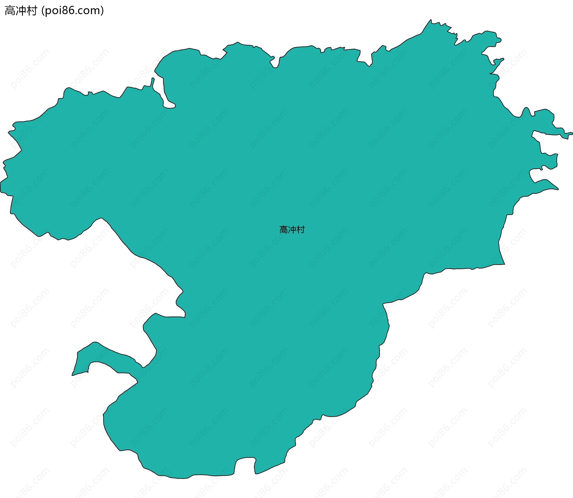 高冲村边界地图