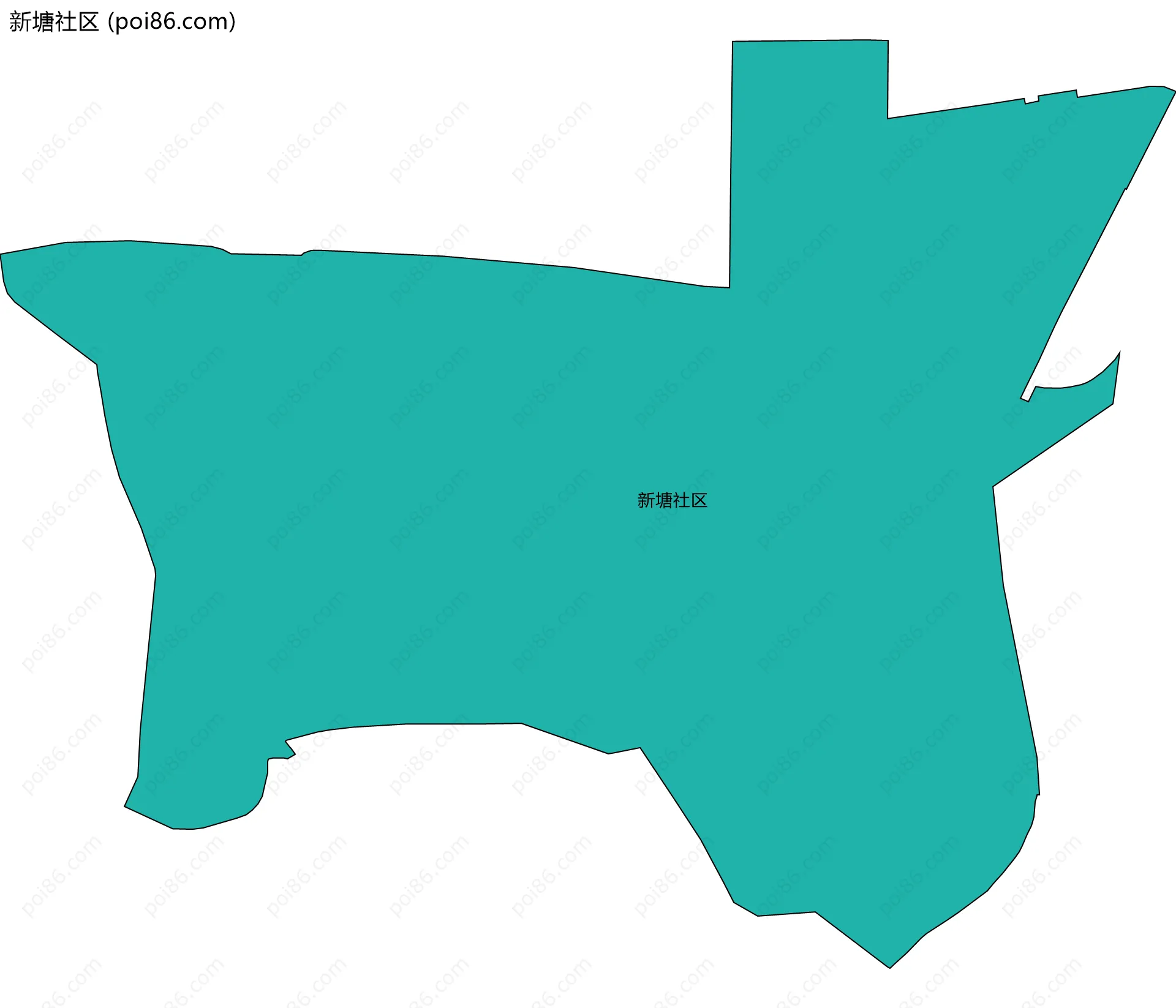 新塘社区边界地图