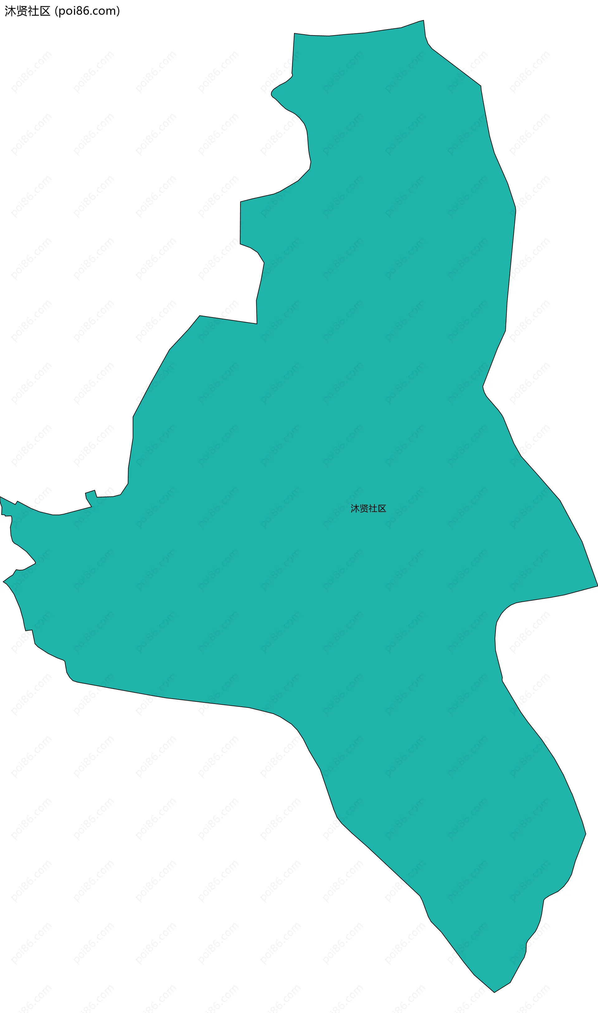 沐贤社区边界地图
