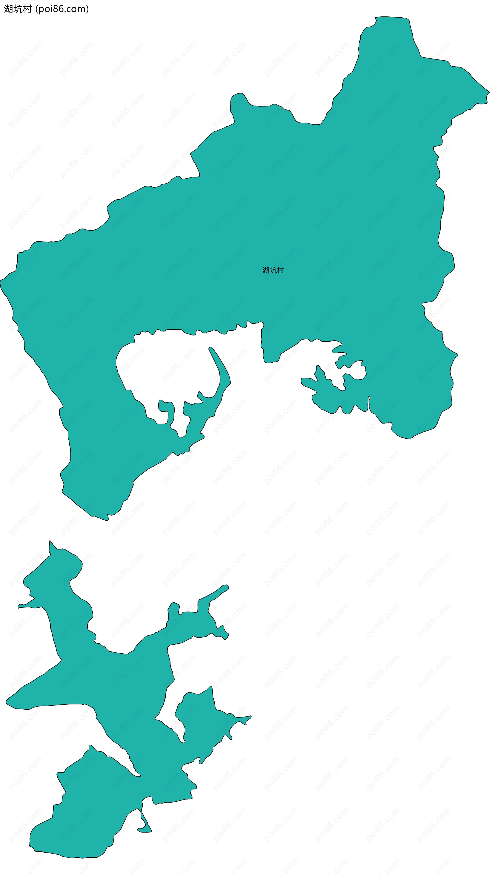 湖坑村边界地图