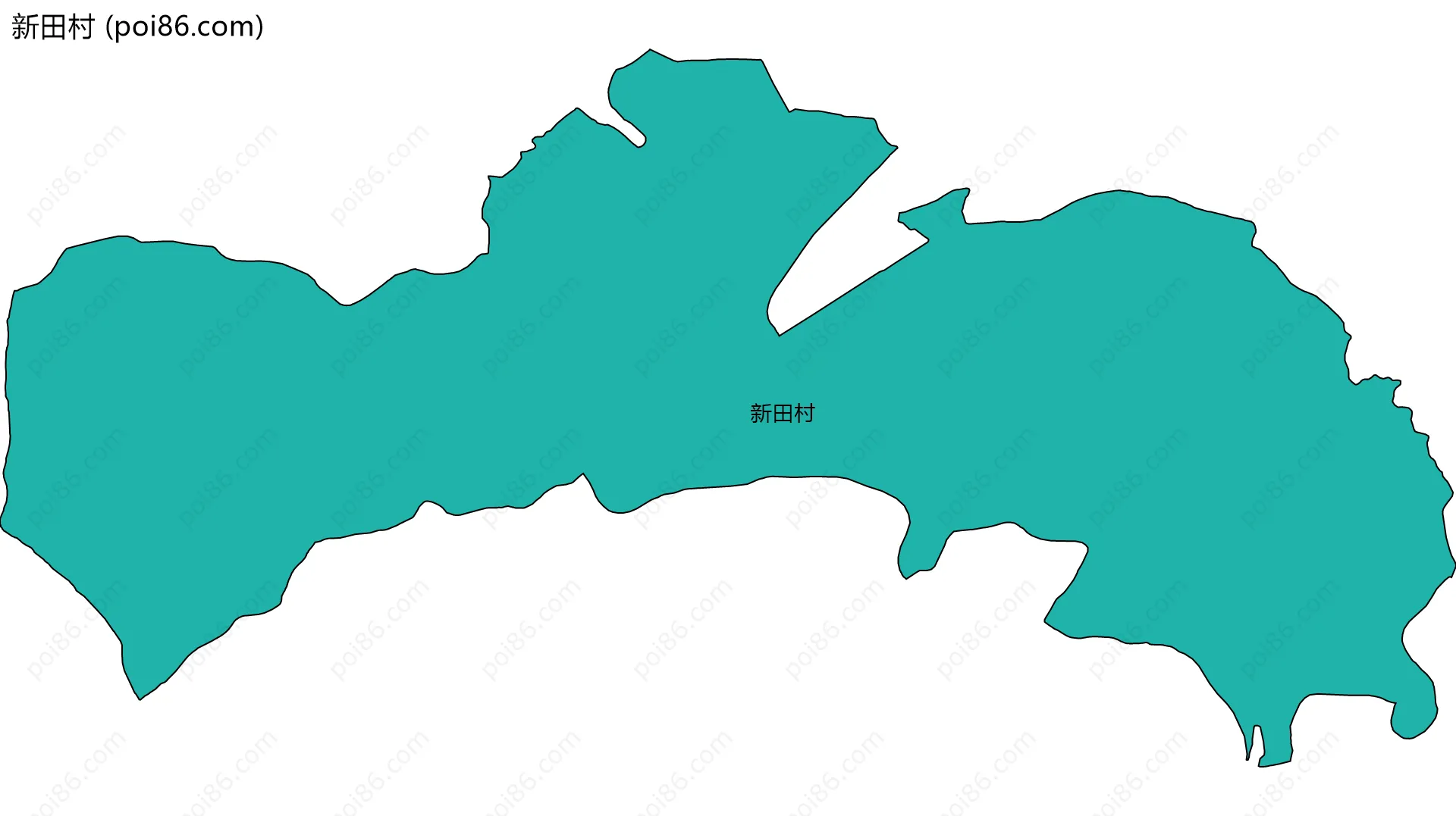 新田村边界地图