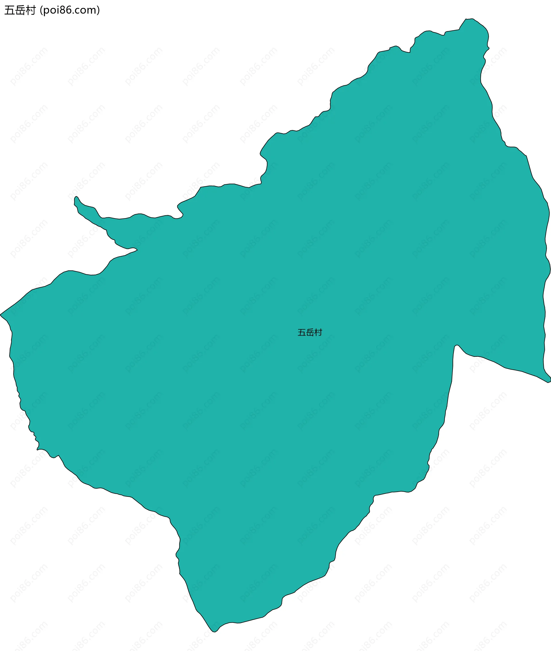 五岳村边界地图