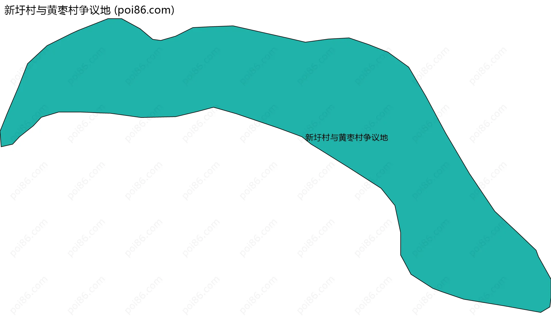 新圩村与黄枣村争议地边界地图