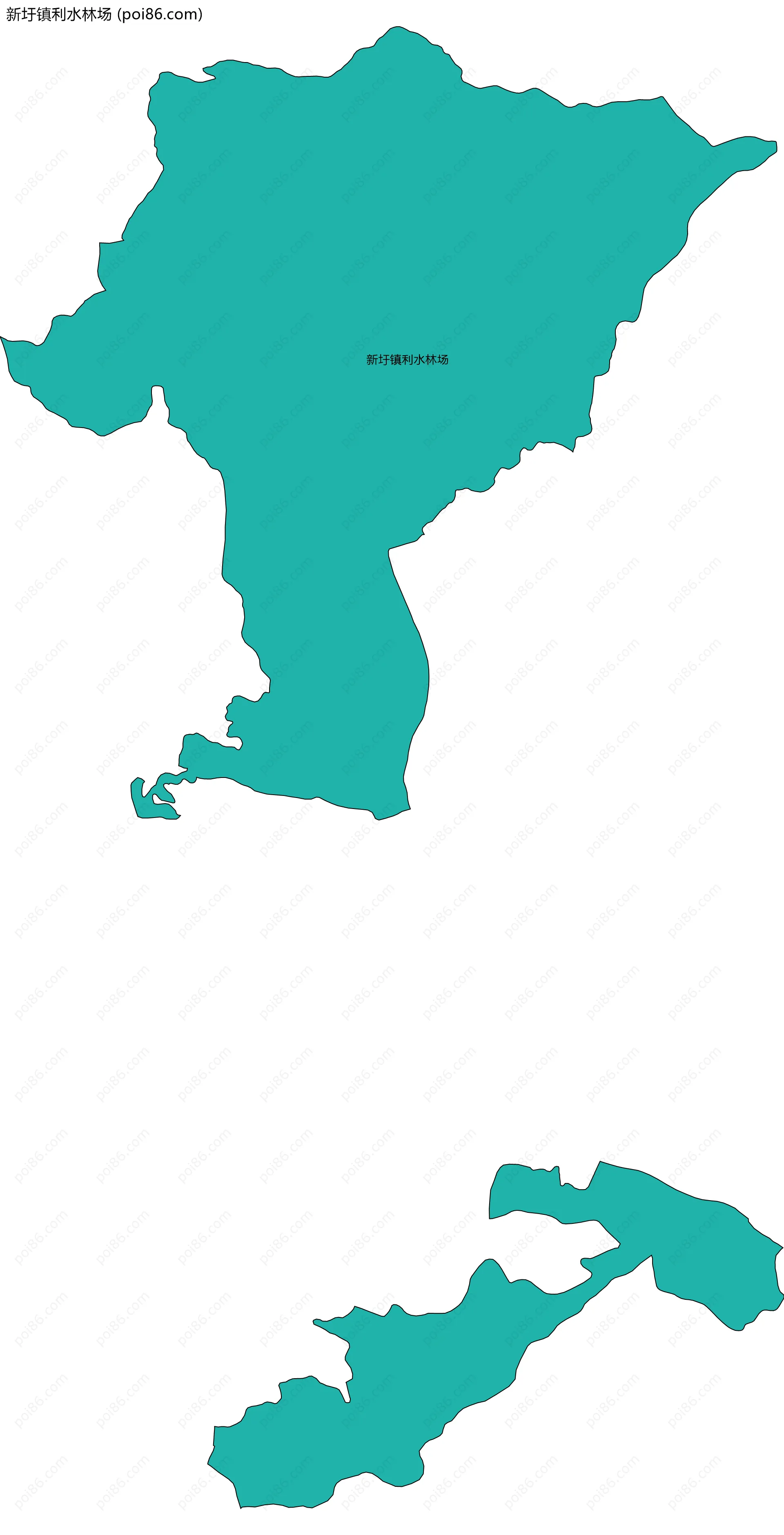 新圩镇利水林场边界地图