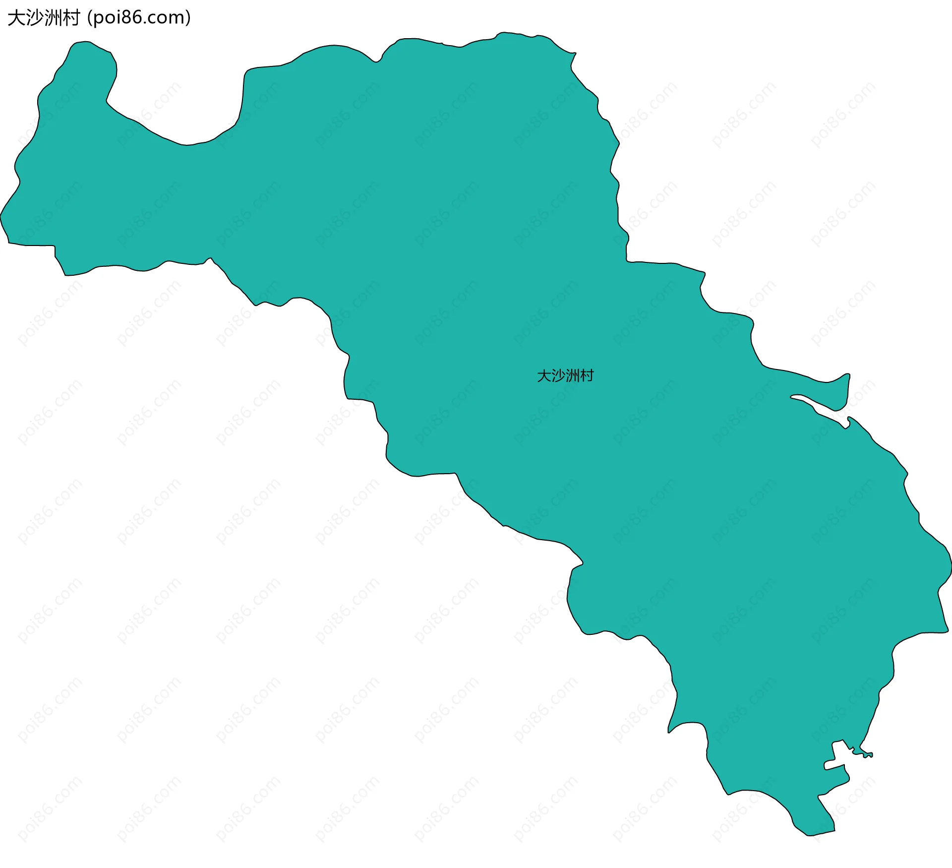 大沙洲村边界地图