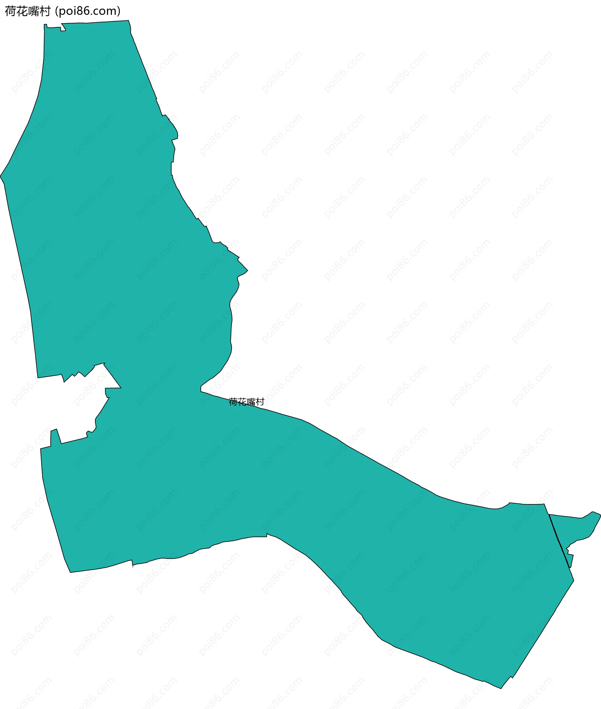 荷花嘴村边界地图