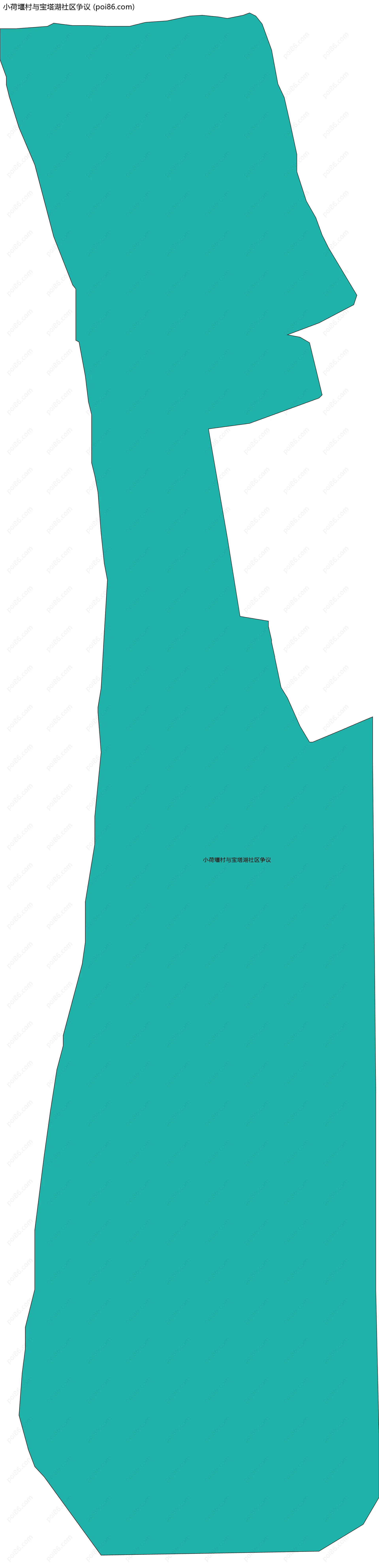 小荷堰村与宝塔湖社区争议边界地图