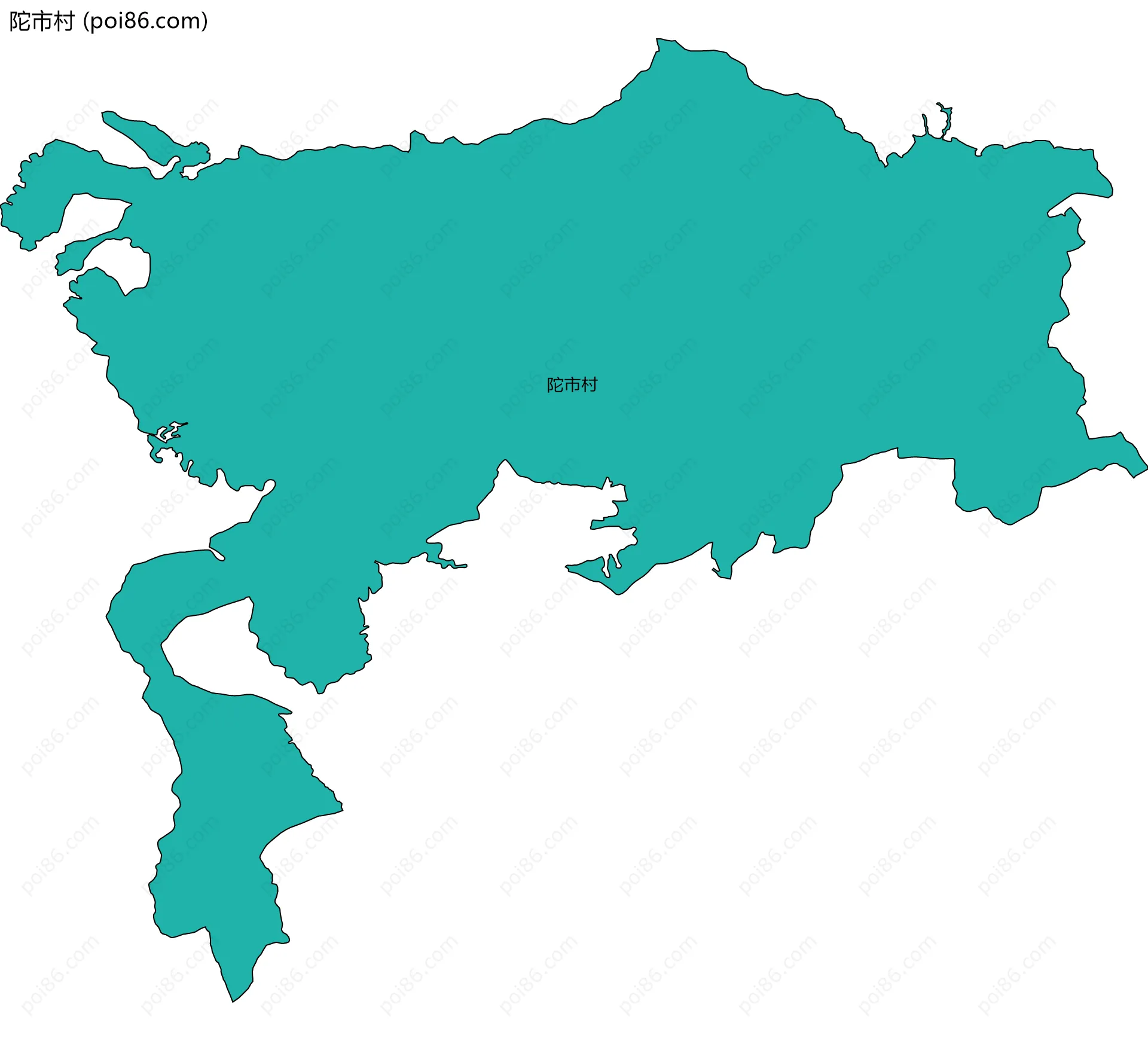 陀市村边界地图