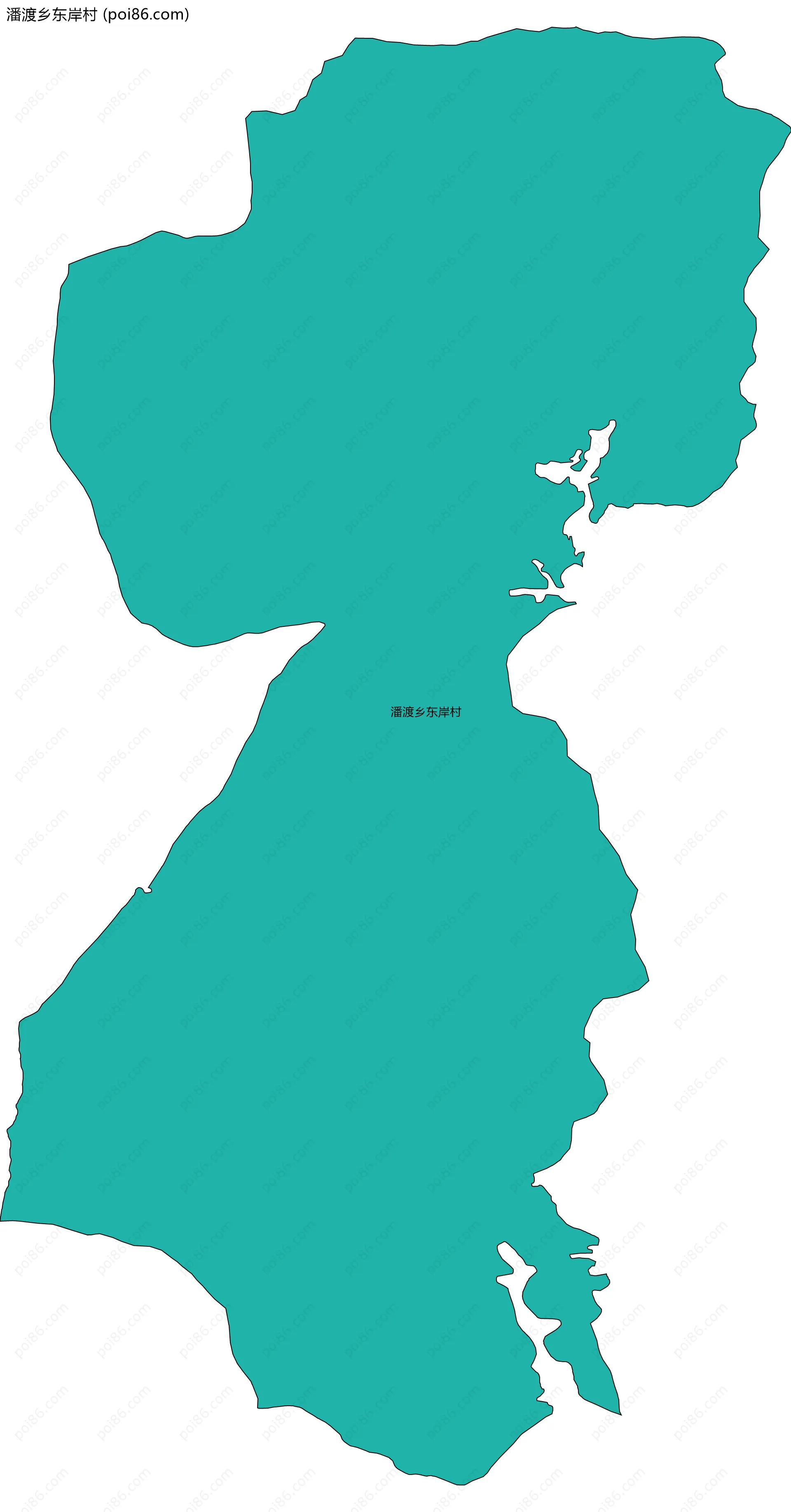 潘渡乡东岸村边界地图