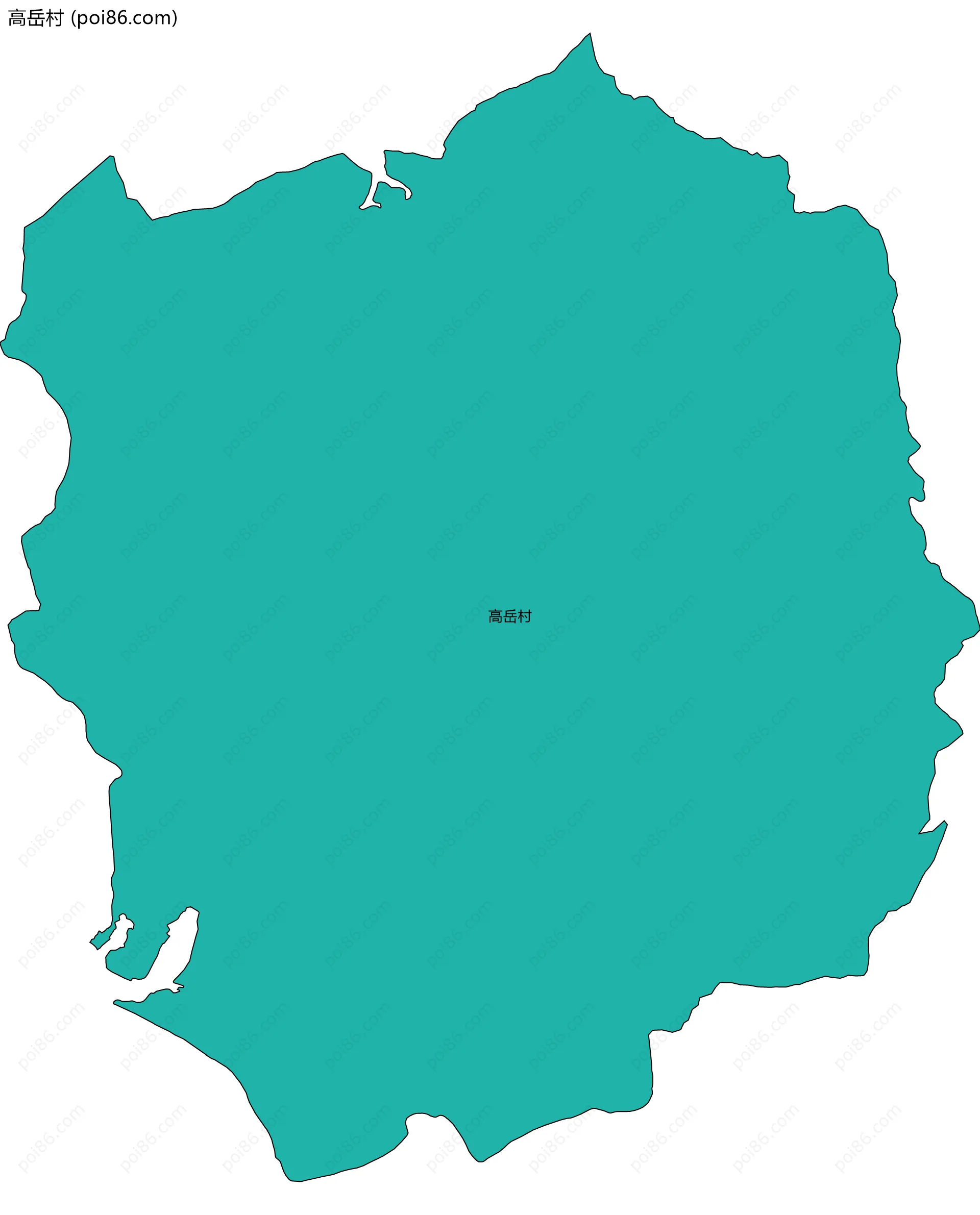 高岳村边界地图