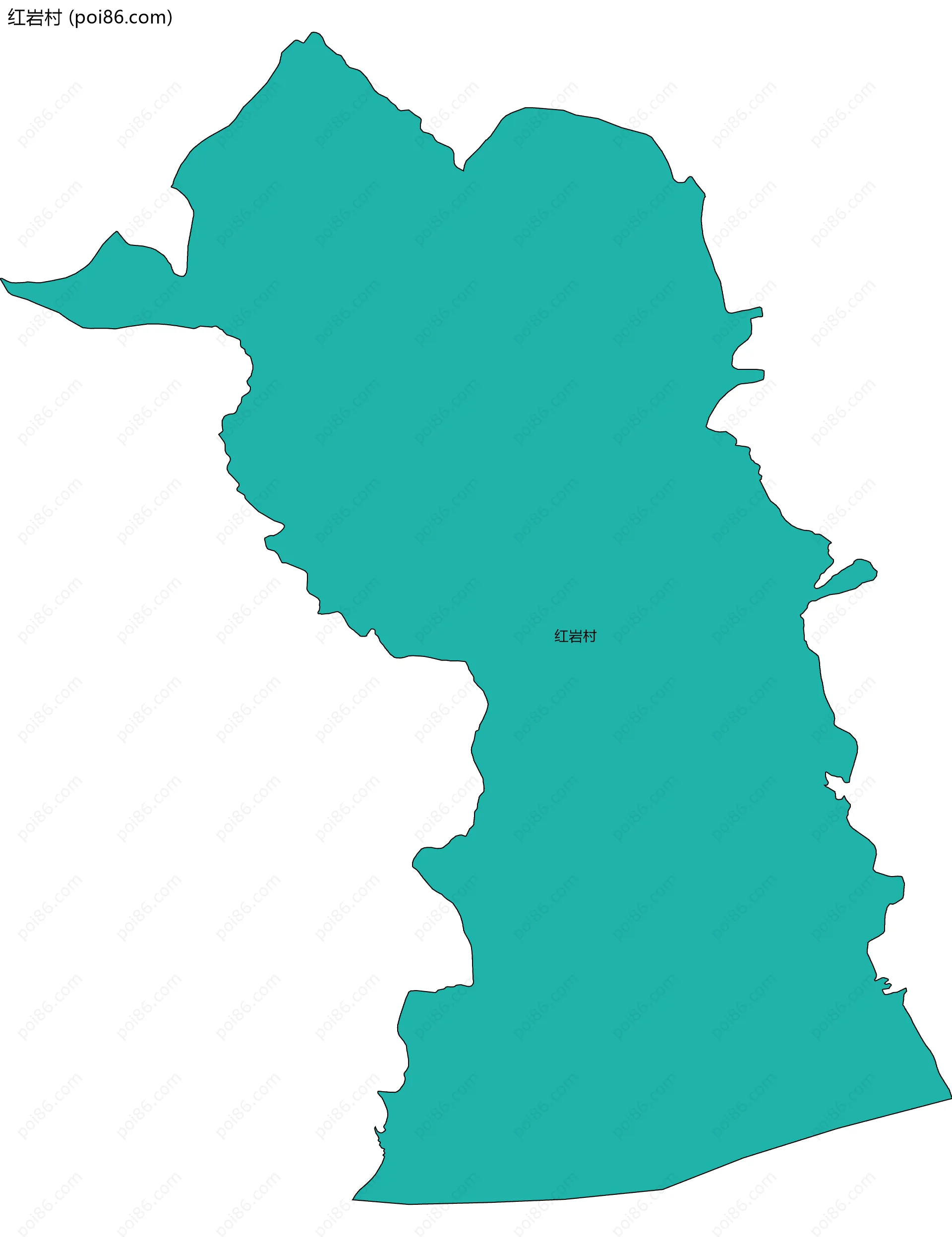 红岩村边界地图