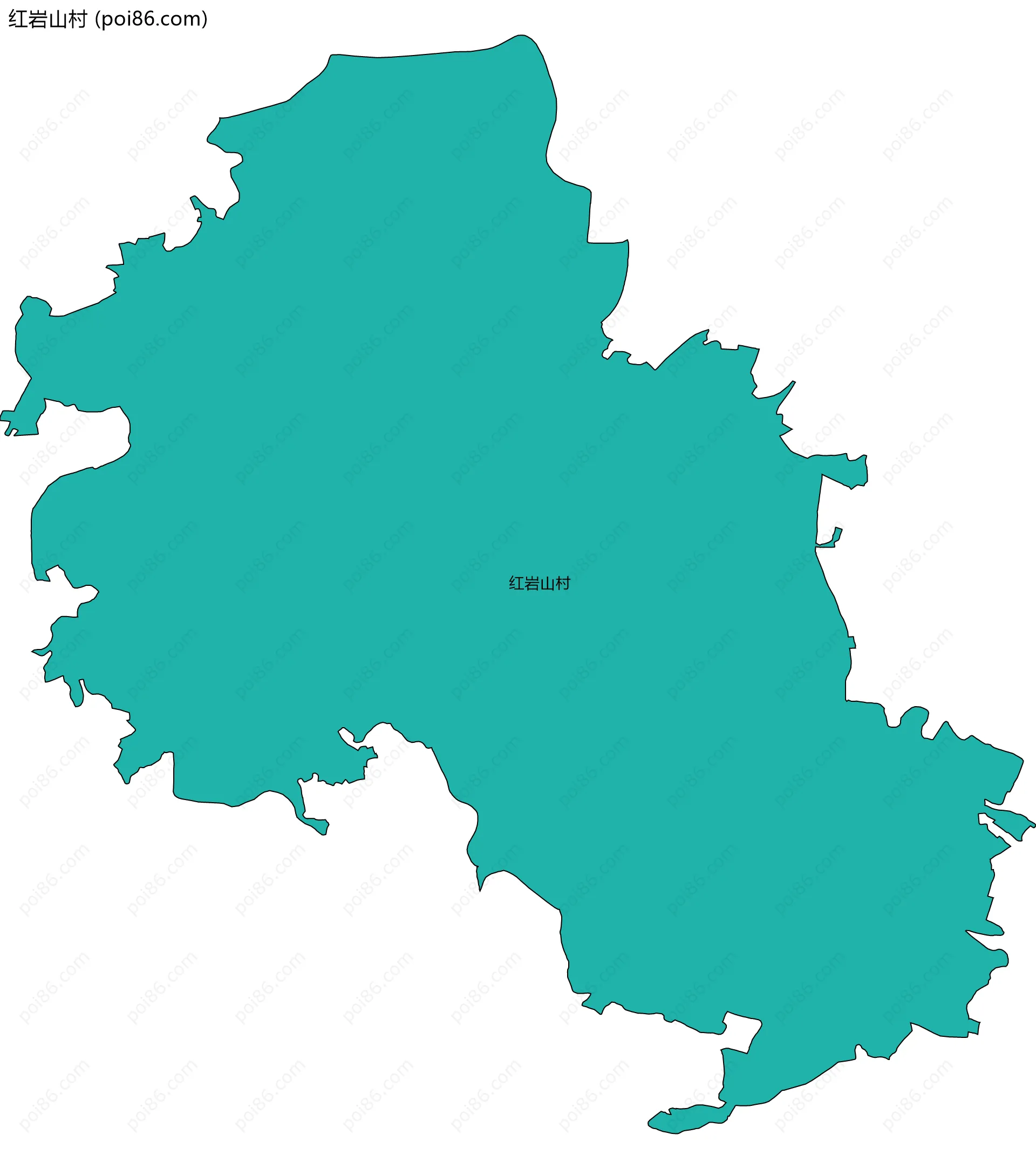 红岩山村边界地图