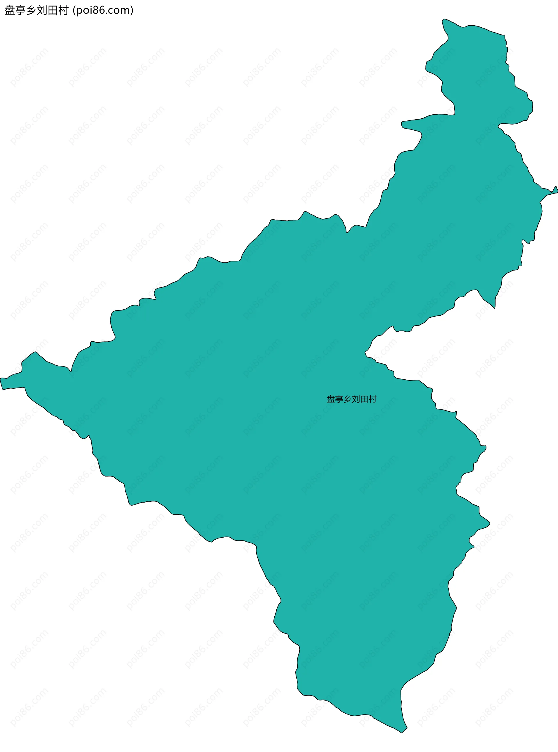 盘亭乡刘田村边界地图