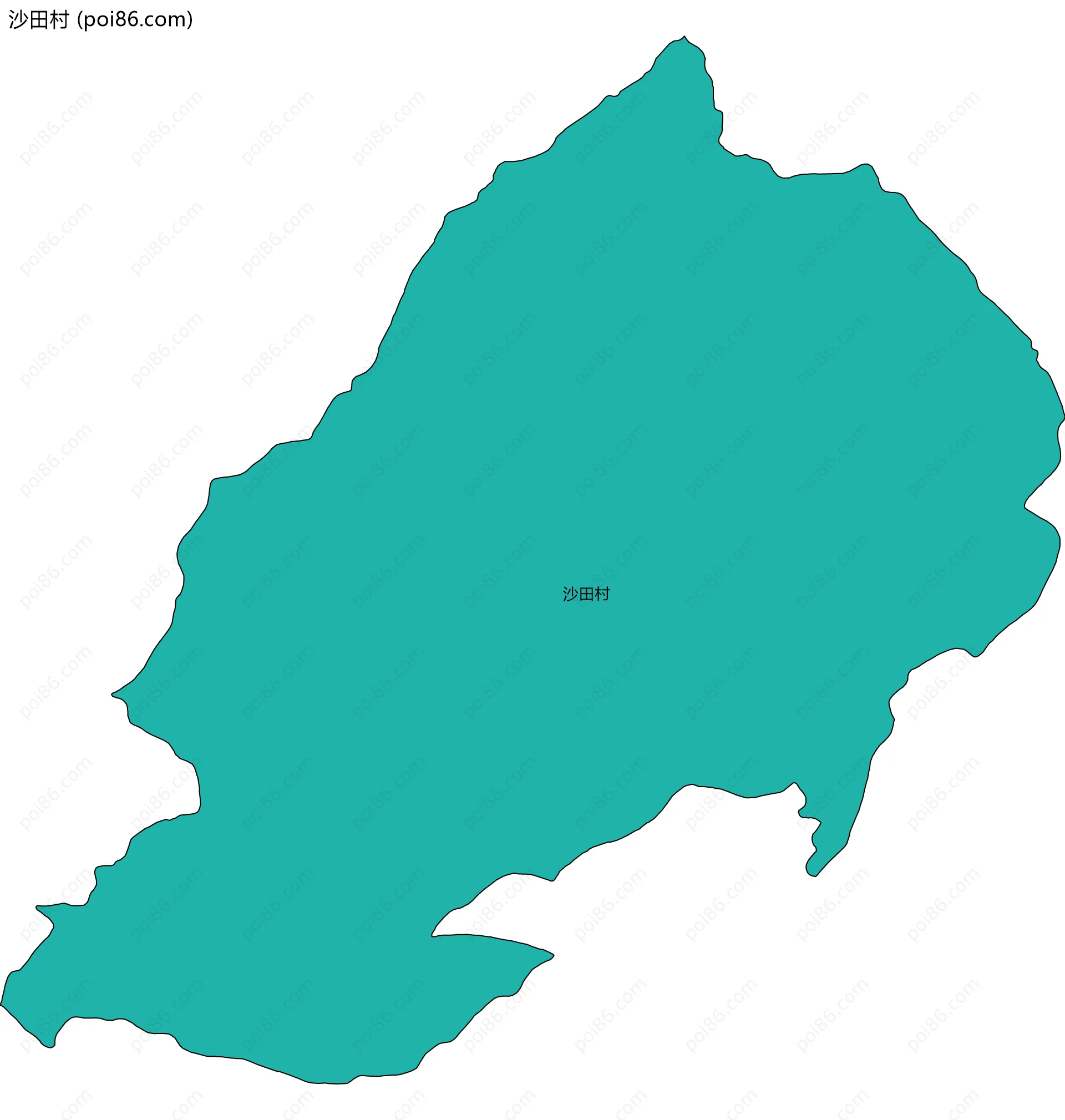 沙田村边界地图