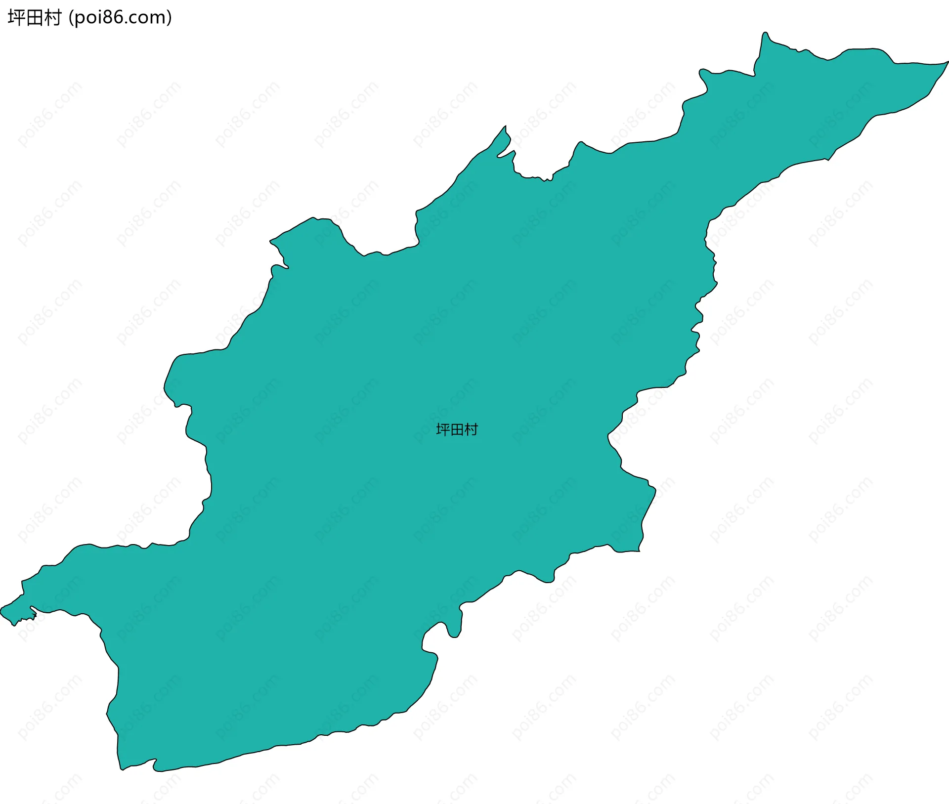 坪田村边界地图