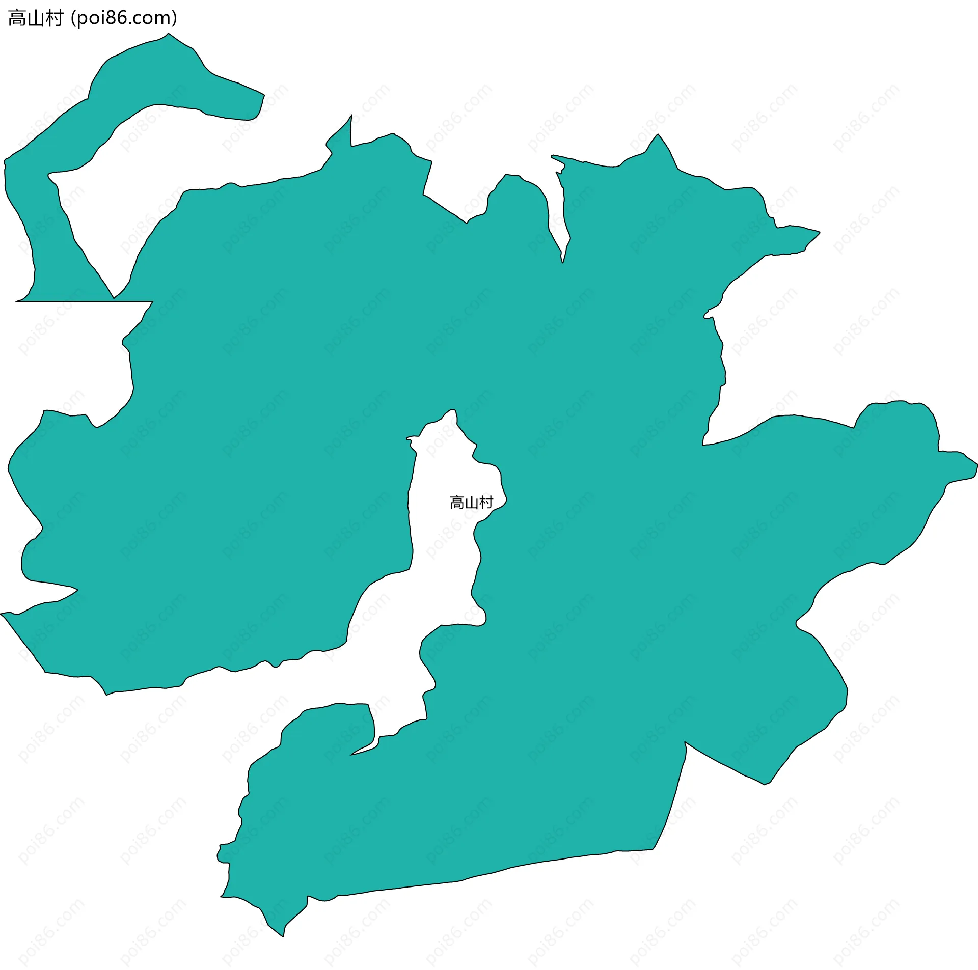 高山村边界地图