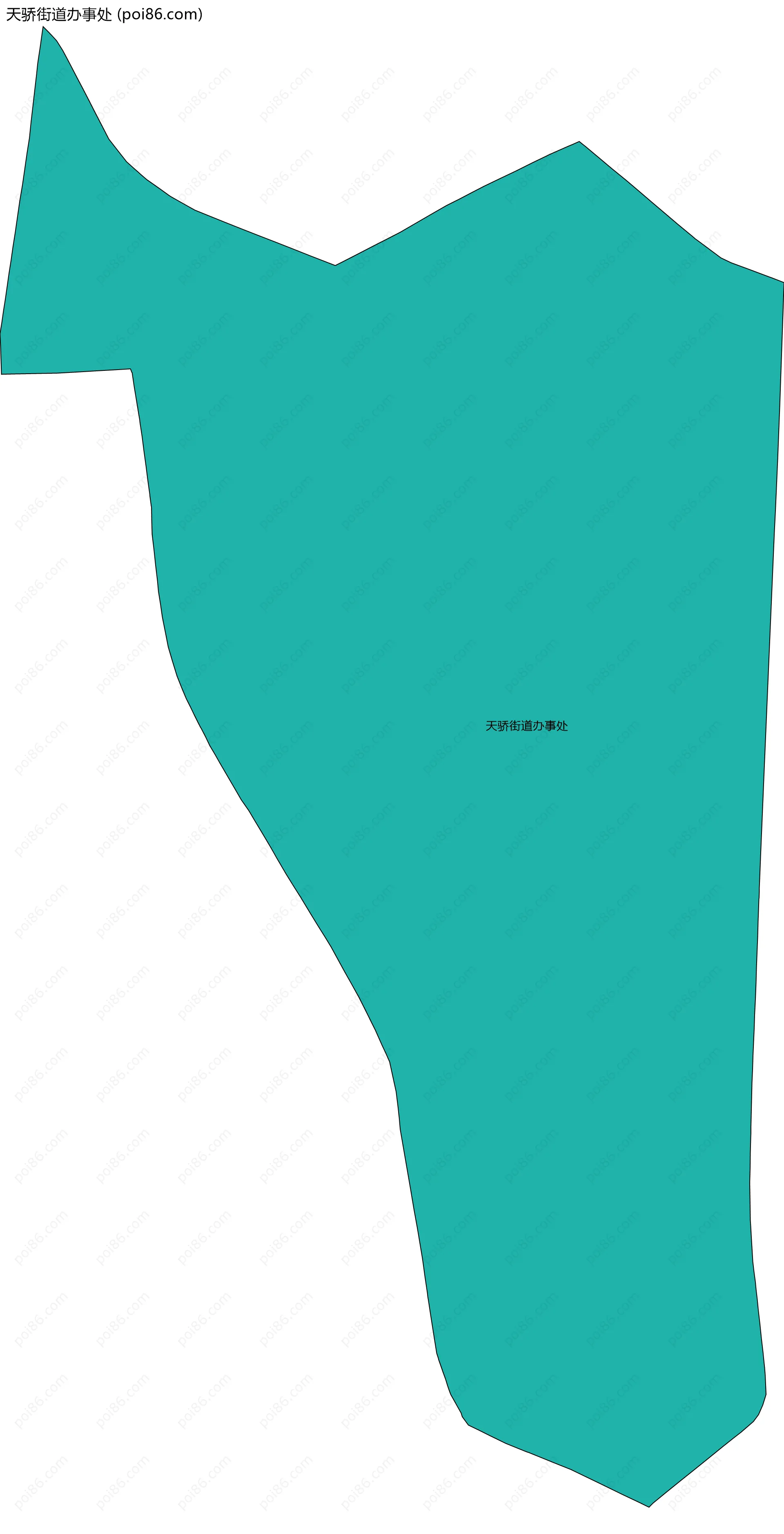 天骄街道办事处边界地图(五级行政区划)