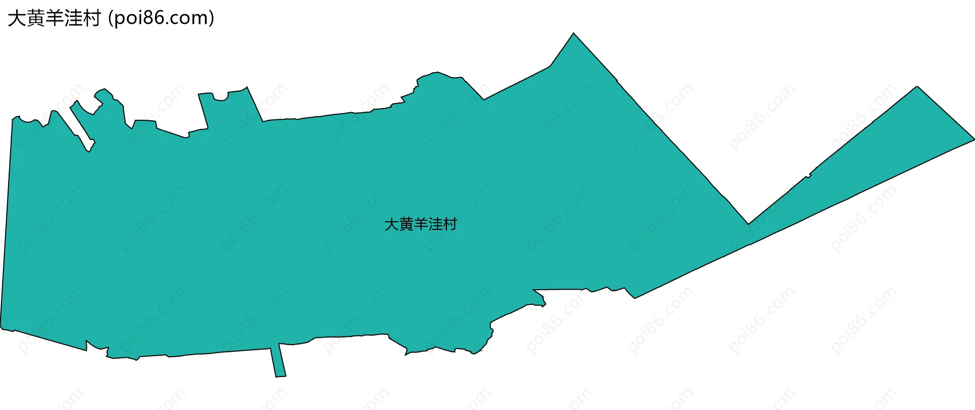 大黄羊洼村边界地图