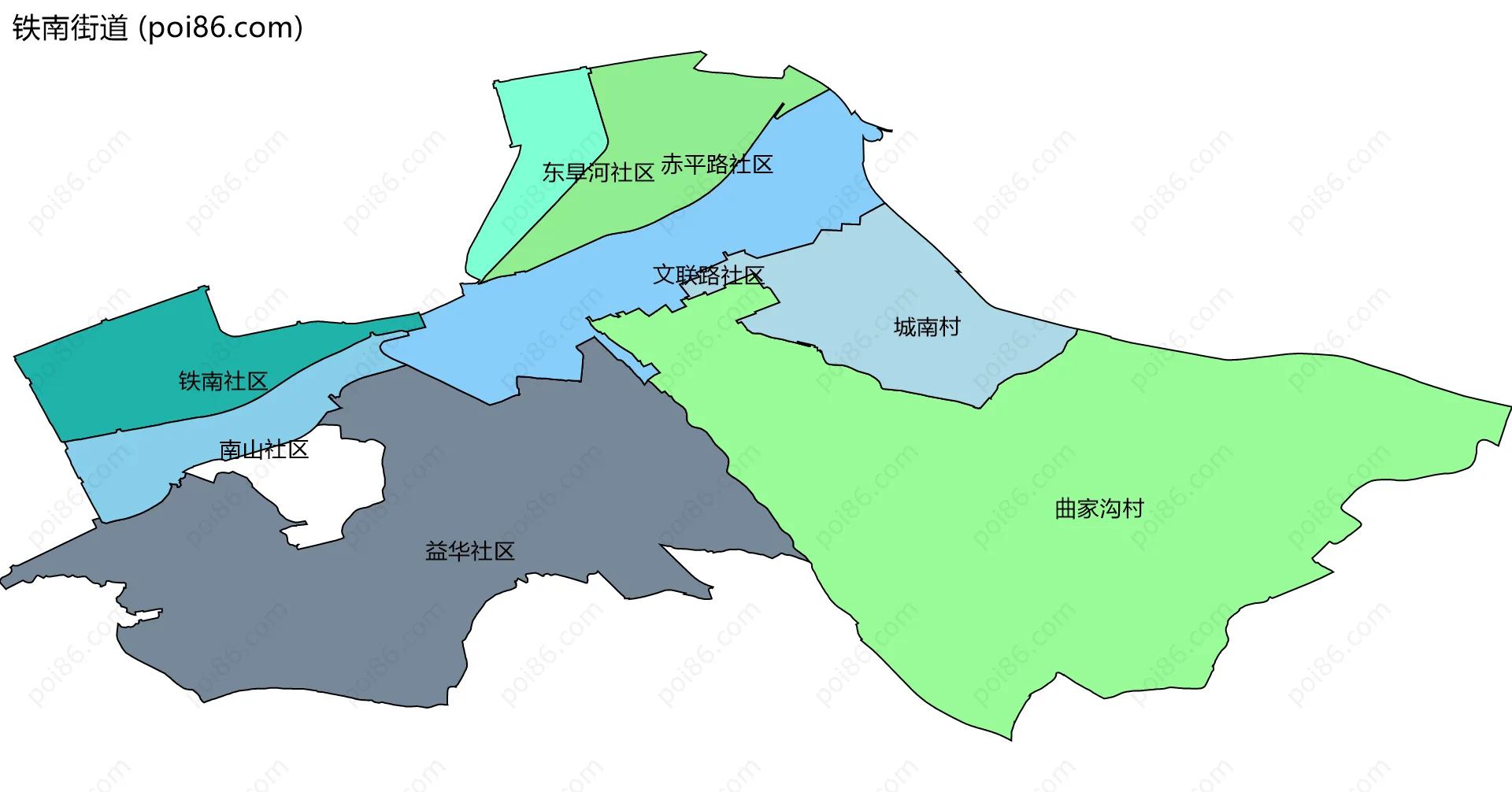 铁南街道边界地图(五级行政区划)