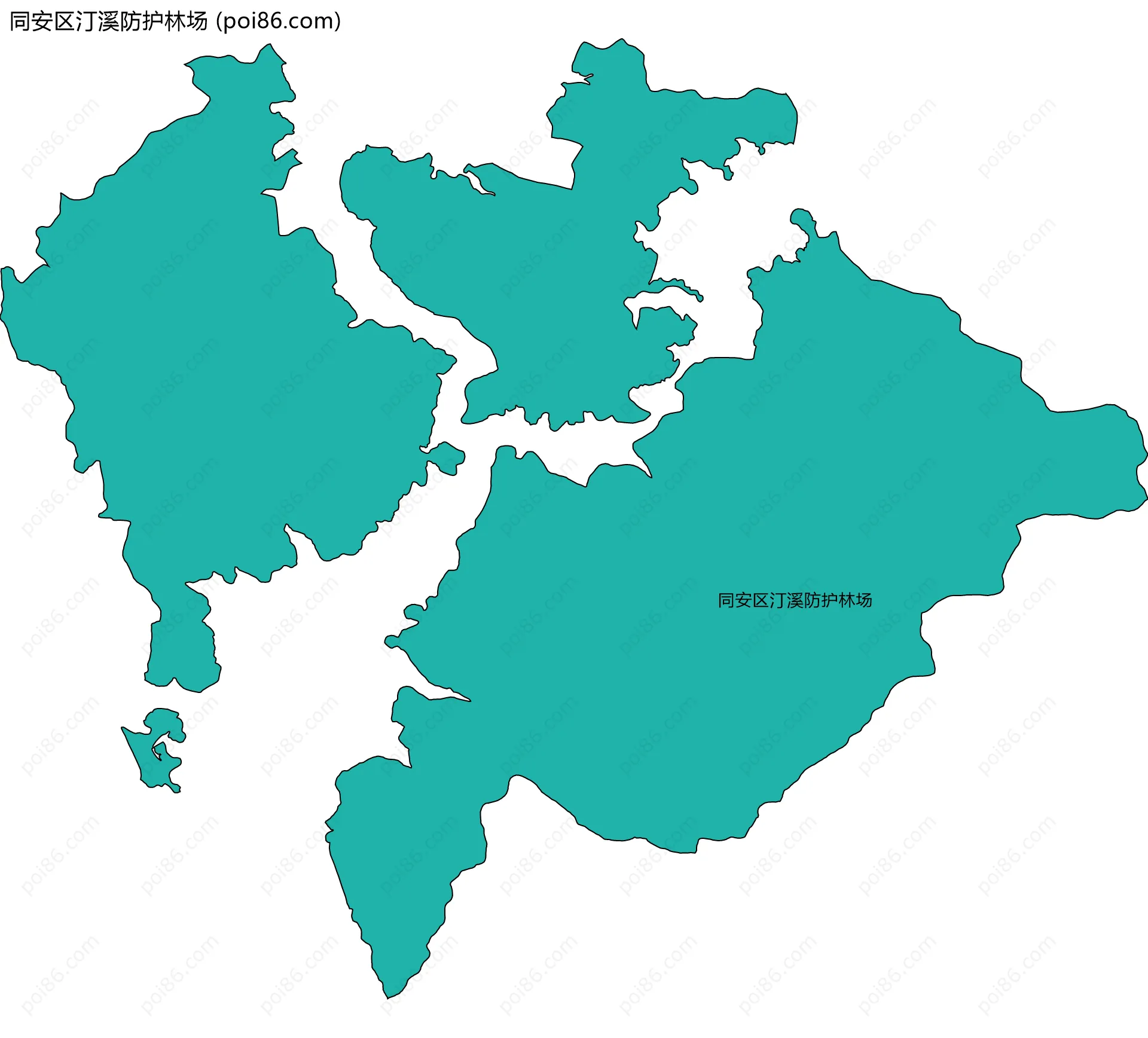 同安区汀溪防护林场边界地图