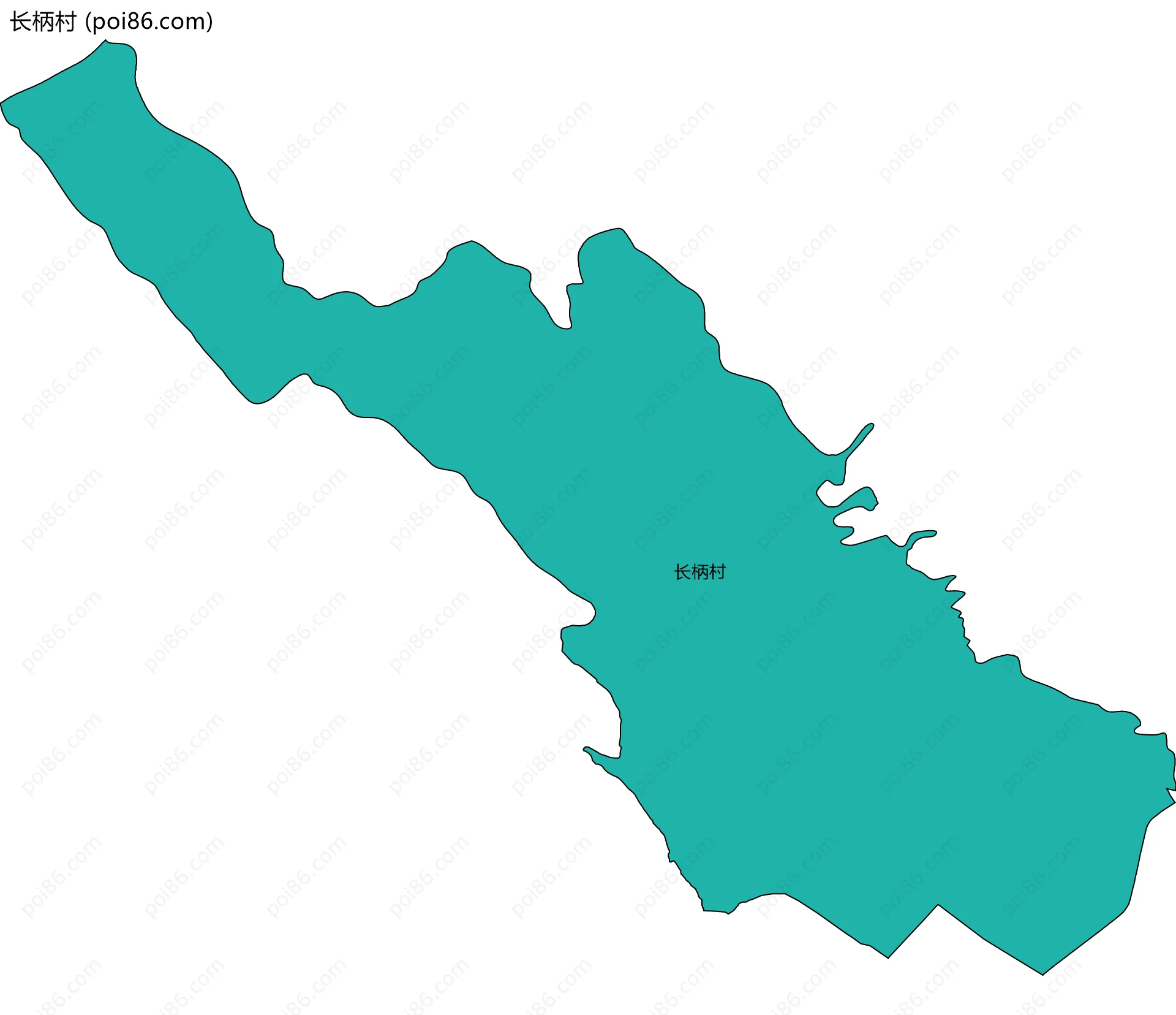 长柄村边界地图