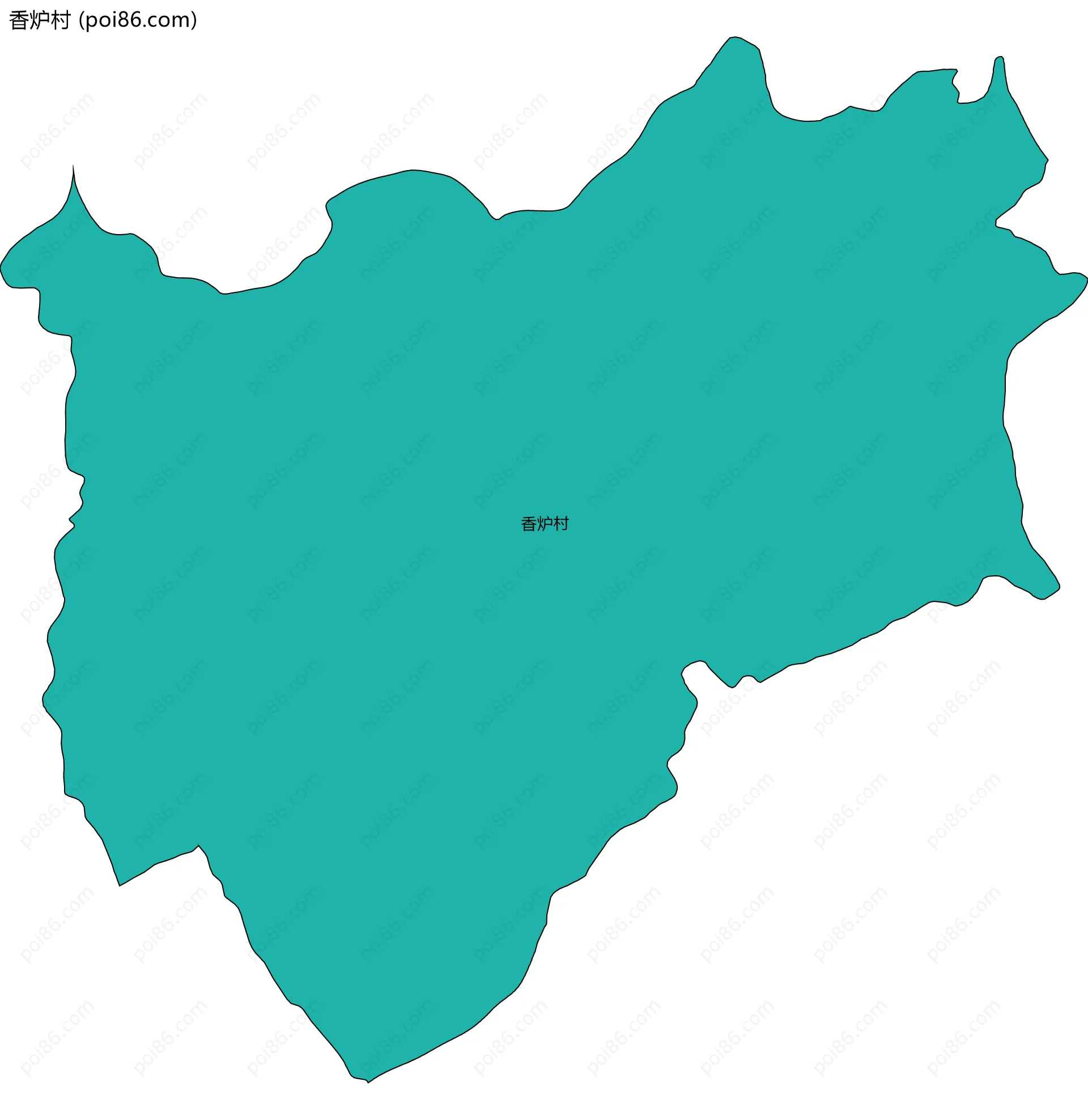 香炉村边界地图