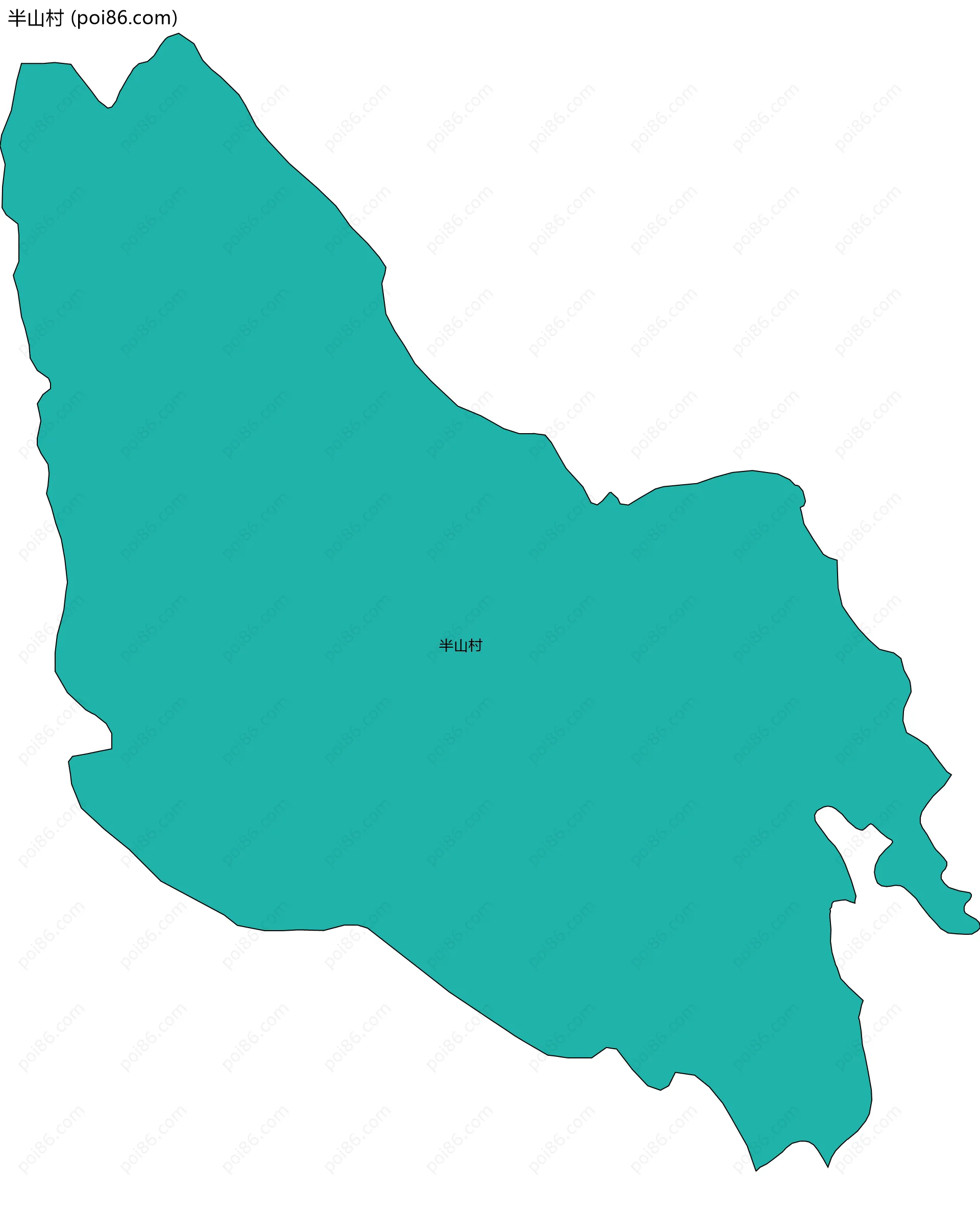 半山村边界地图